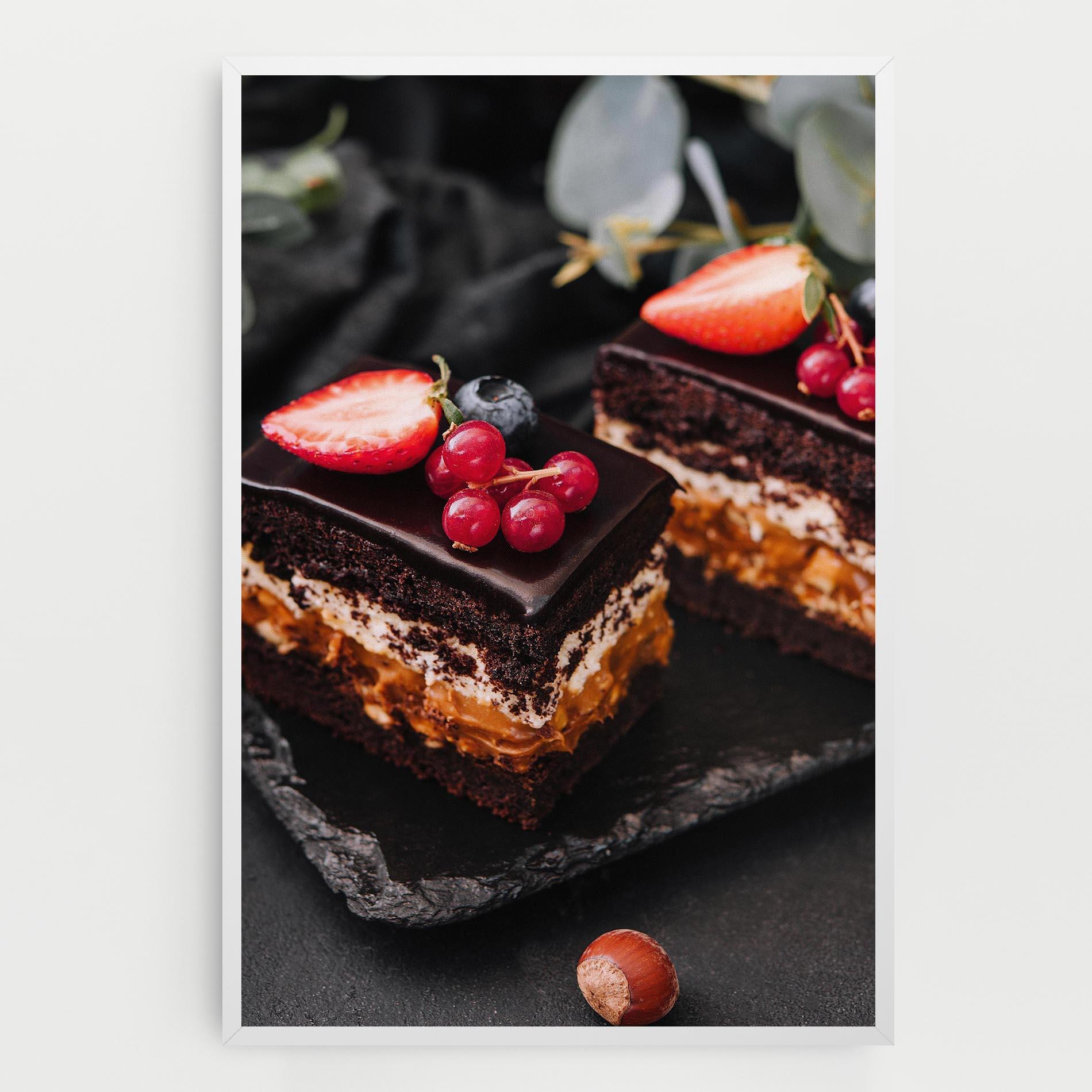 Vászonkép Chocolate Berries Cake mockup 0