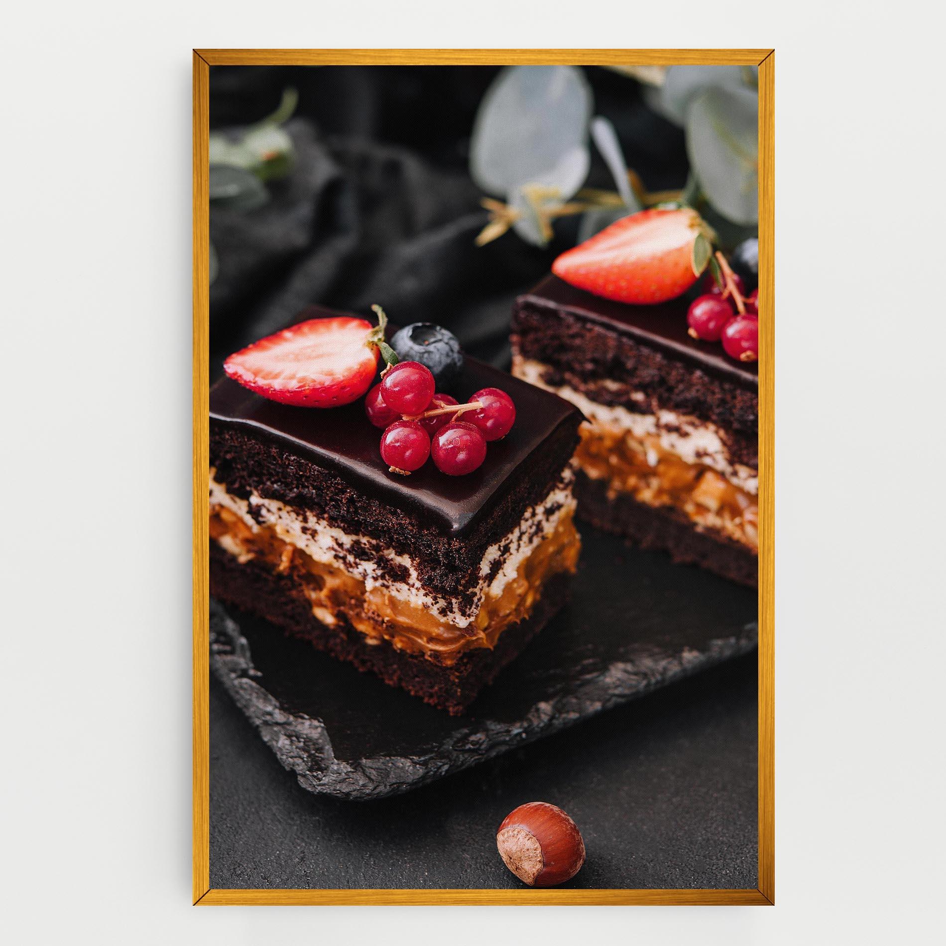 Vászonkép Chocolate Berries Cake mockup 0