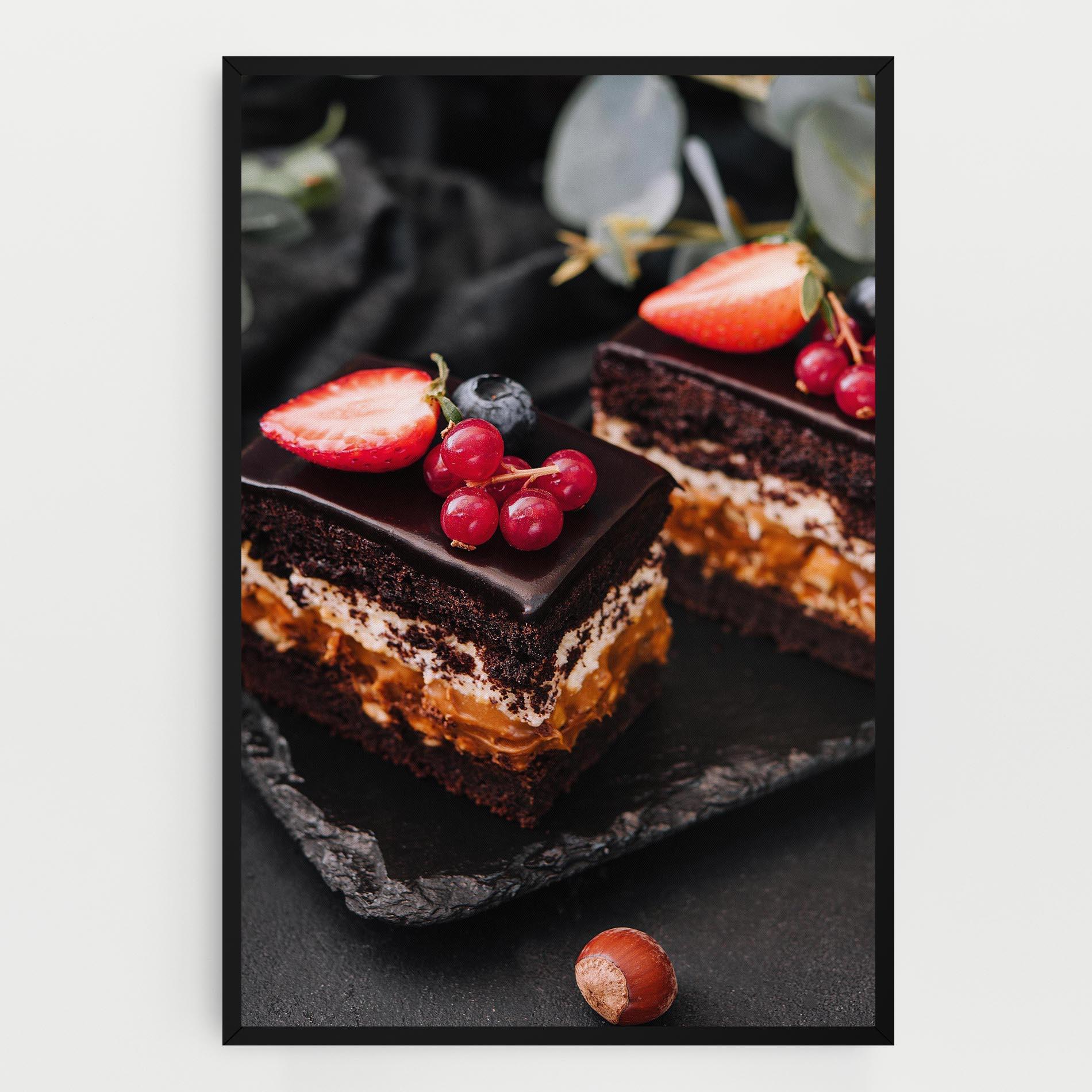 Vászonkép Chocolate Berries Cake mockup 0