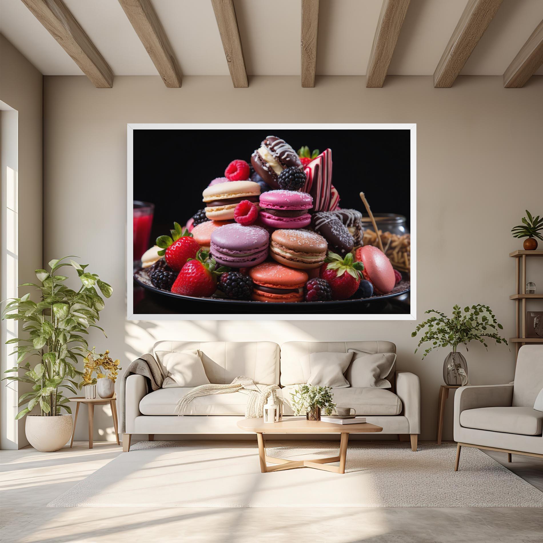 Vászonkép Berries Macarons mockup 6