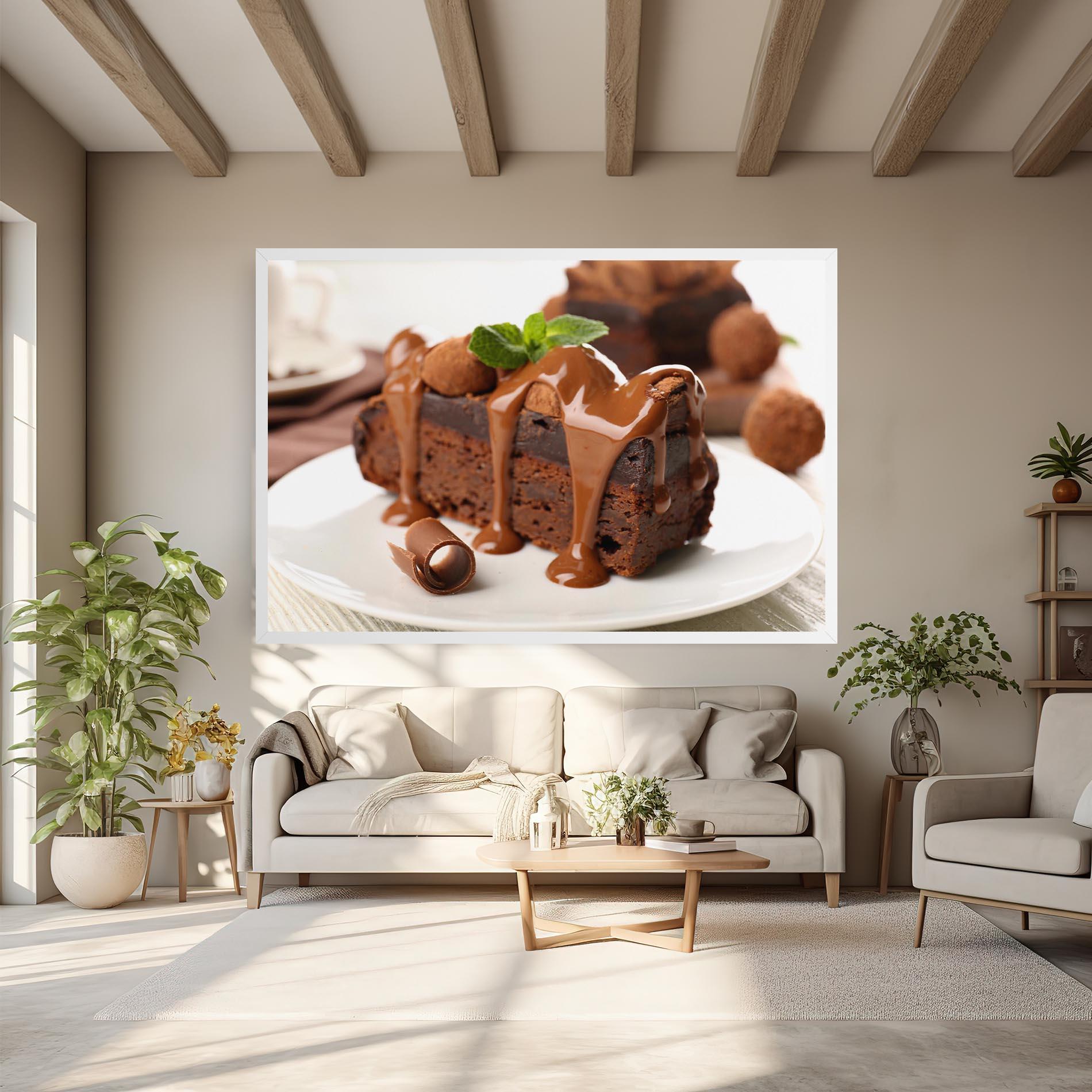 Vászonkép Mint Chocolate Cake mockup 6