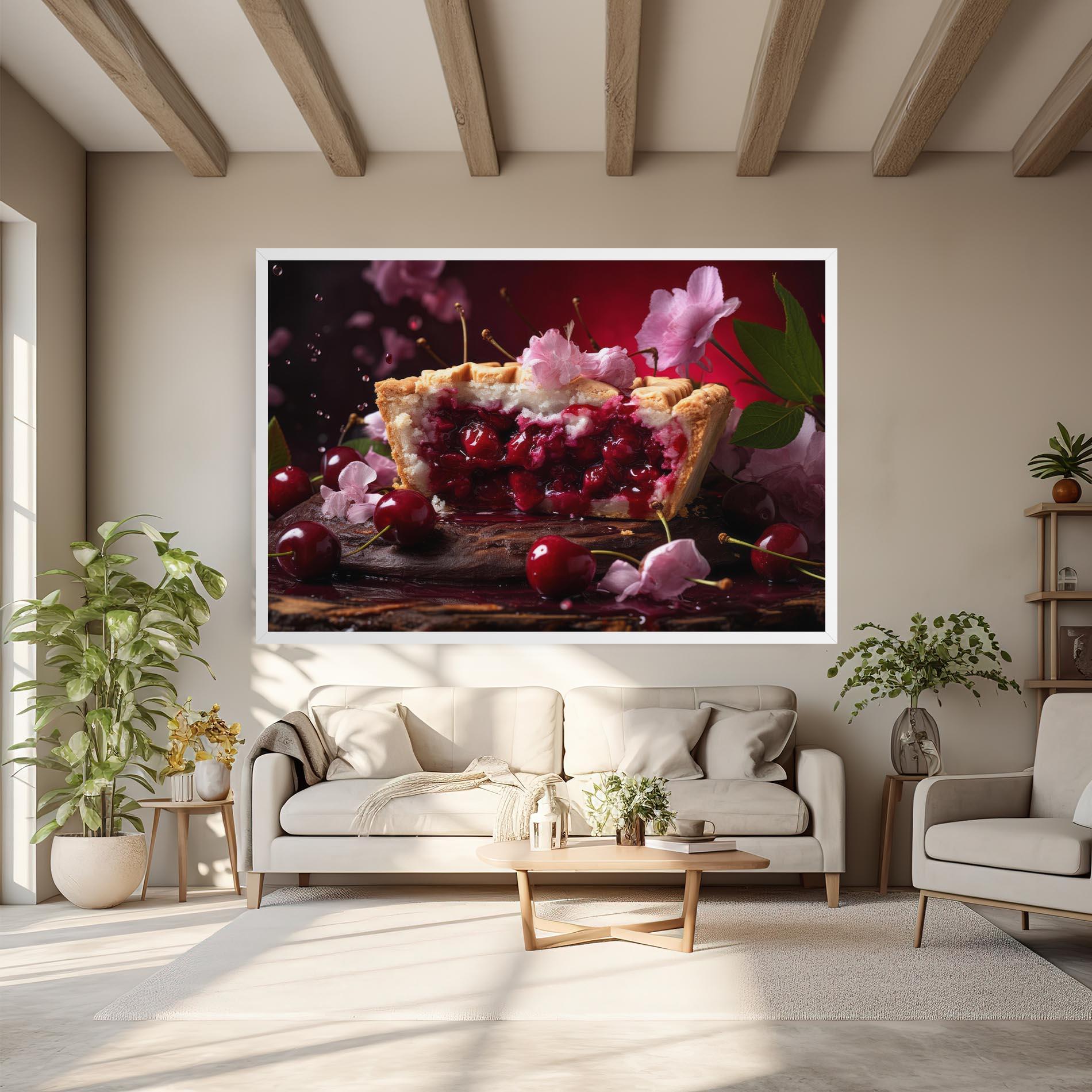 Vászonkép Wooden Table Cherries mockup 6