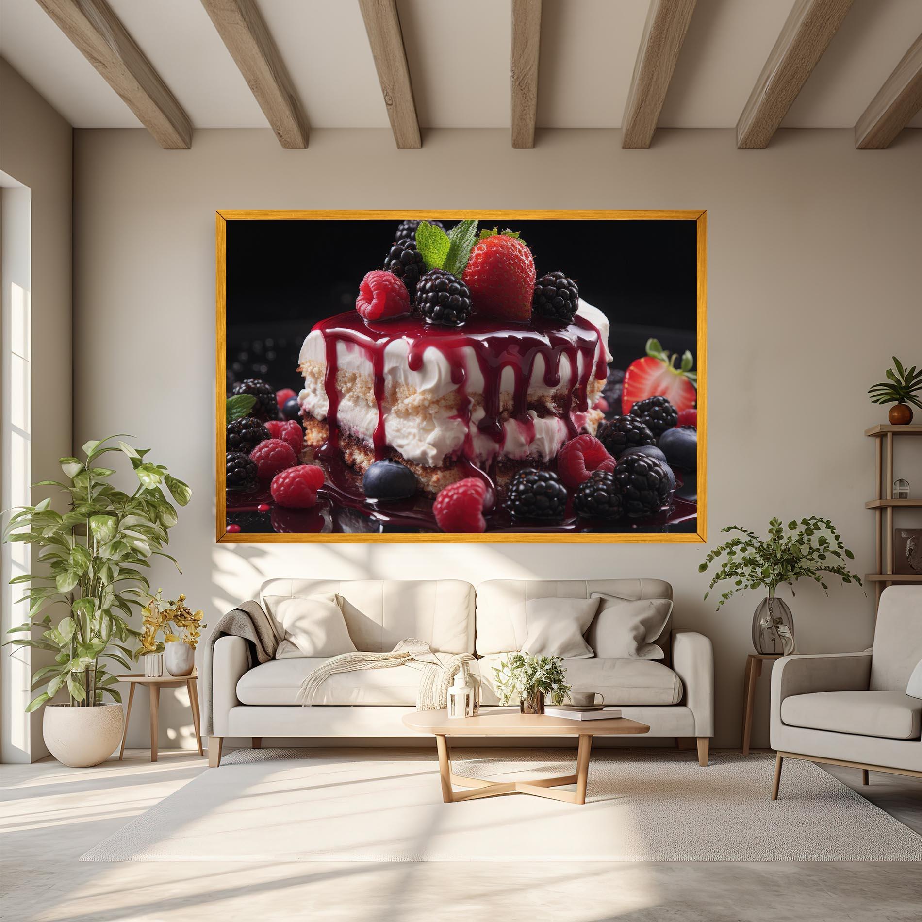 Vászonkép Berries Cream Dessert mockup 6