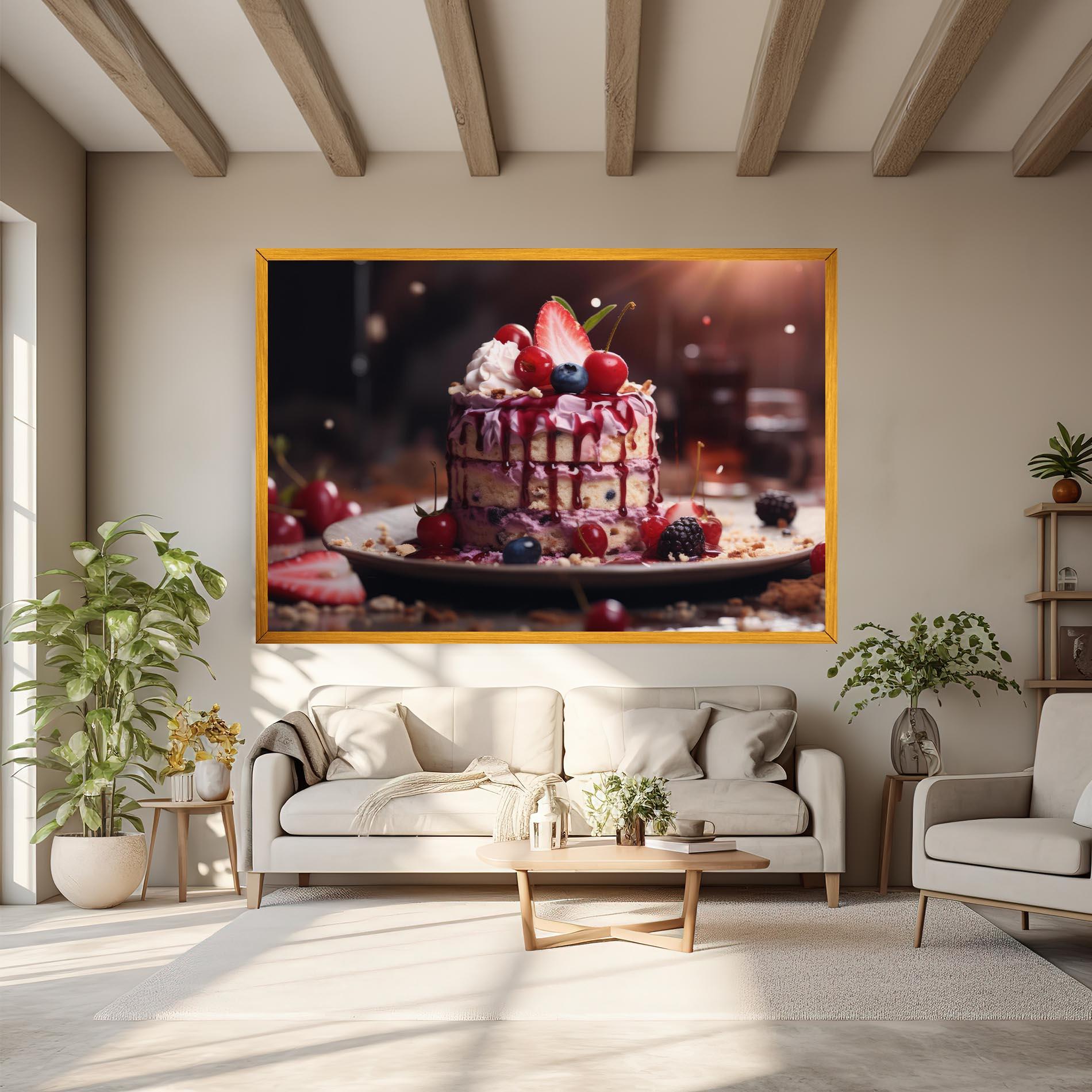 Vászonkép Berries Dessert mockup 6