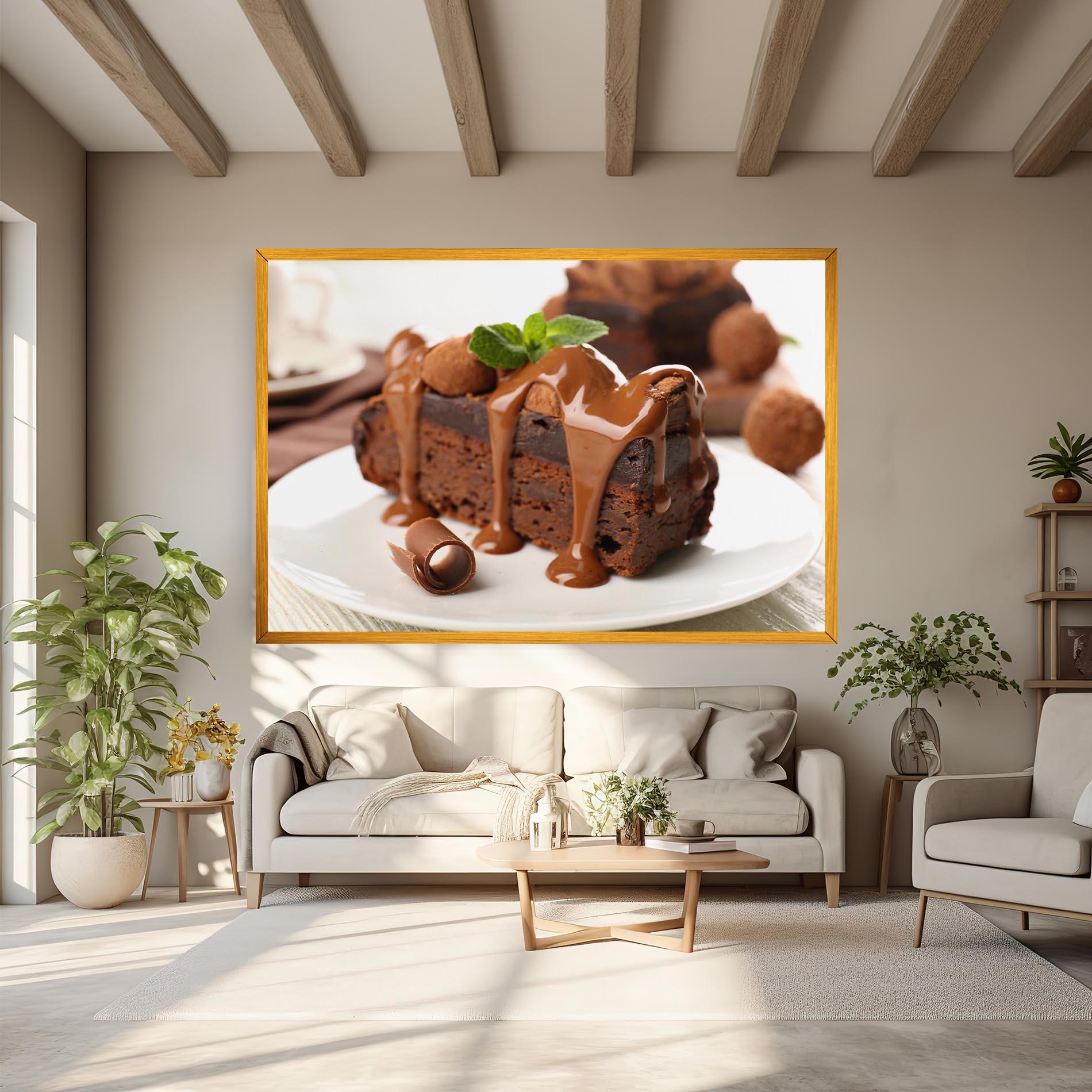Vászonkép Mint Chocolate Cake mockup 6