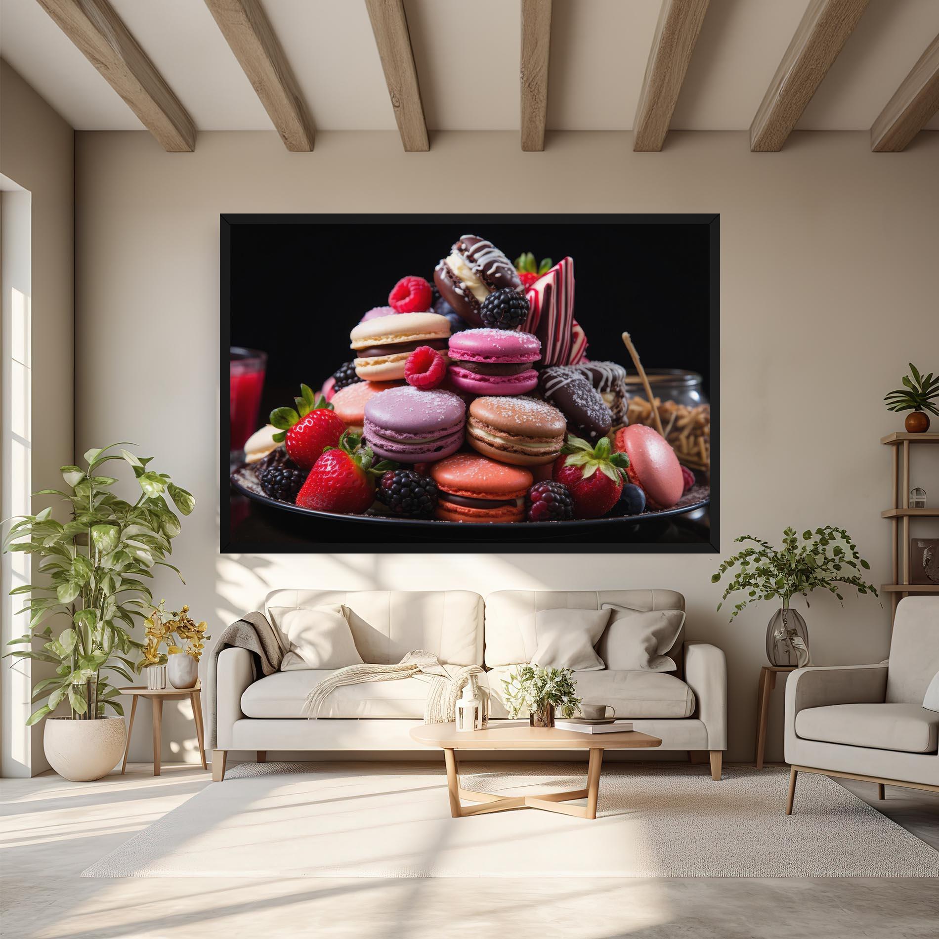 Vászonkép Berries Macarons mockup 6