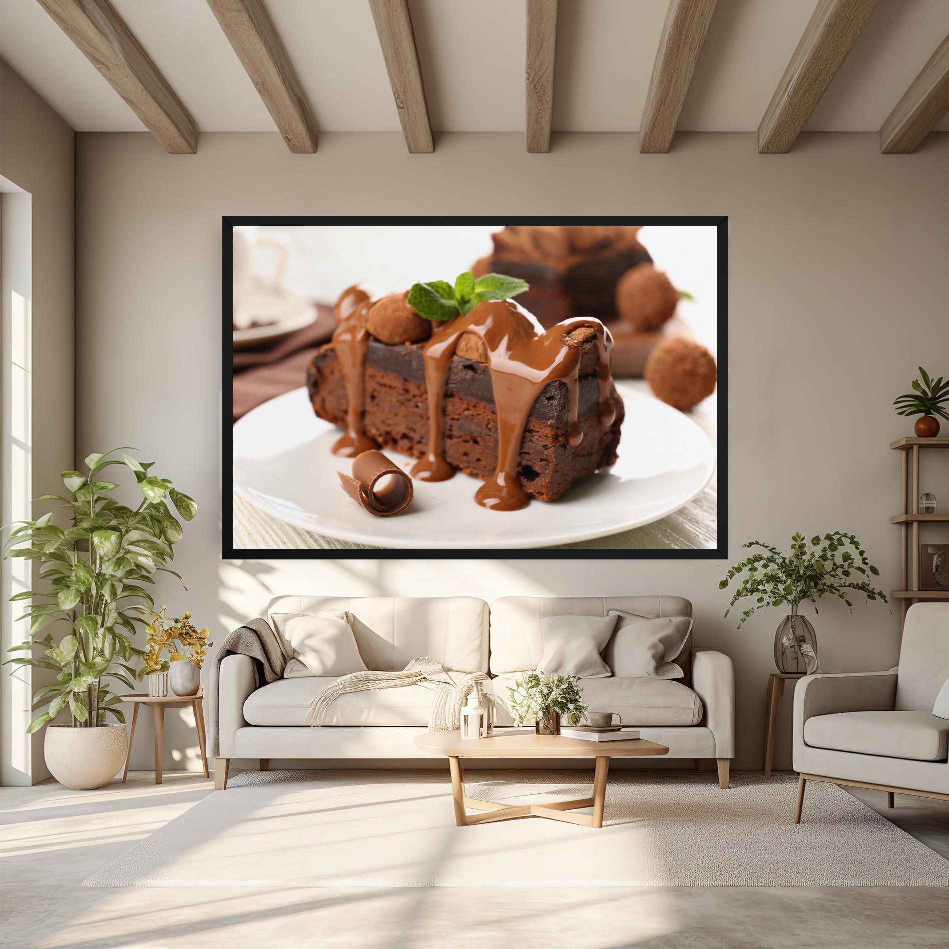 Vászonkép Mint Chocolate Cake mockup 6
