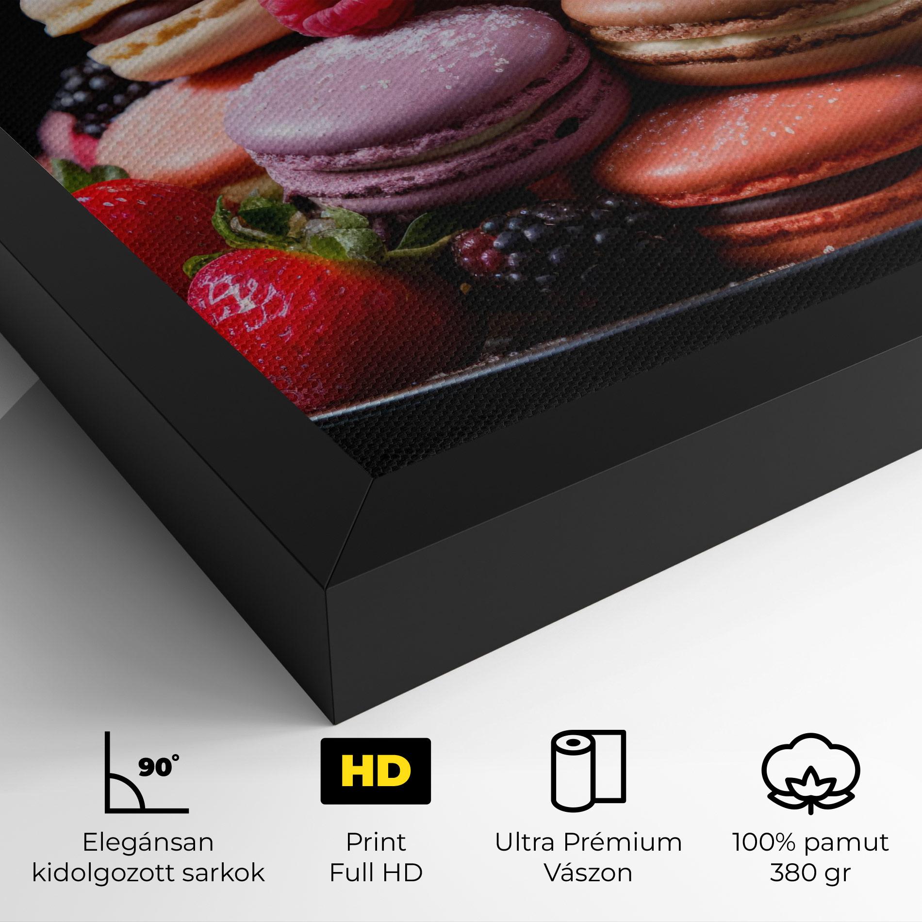 Vászonkép Berries Macarons mockup 4