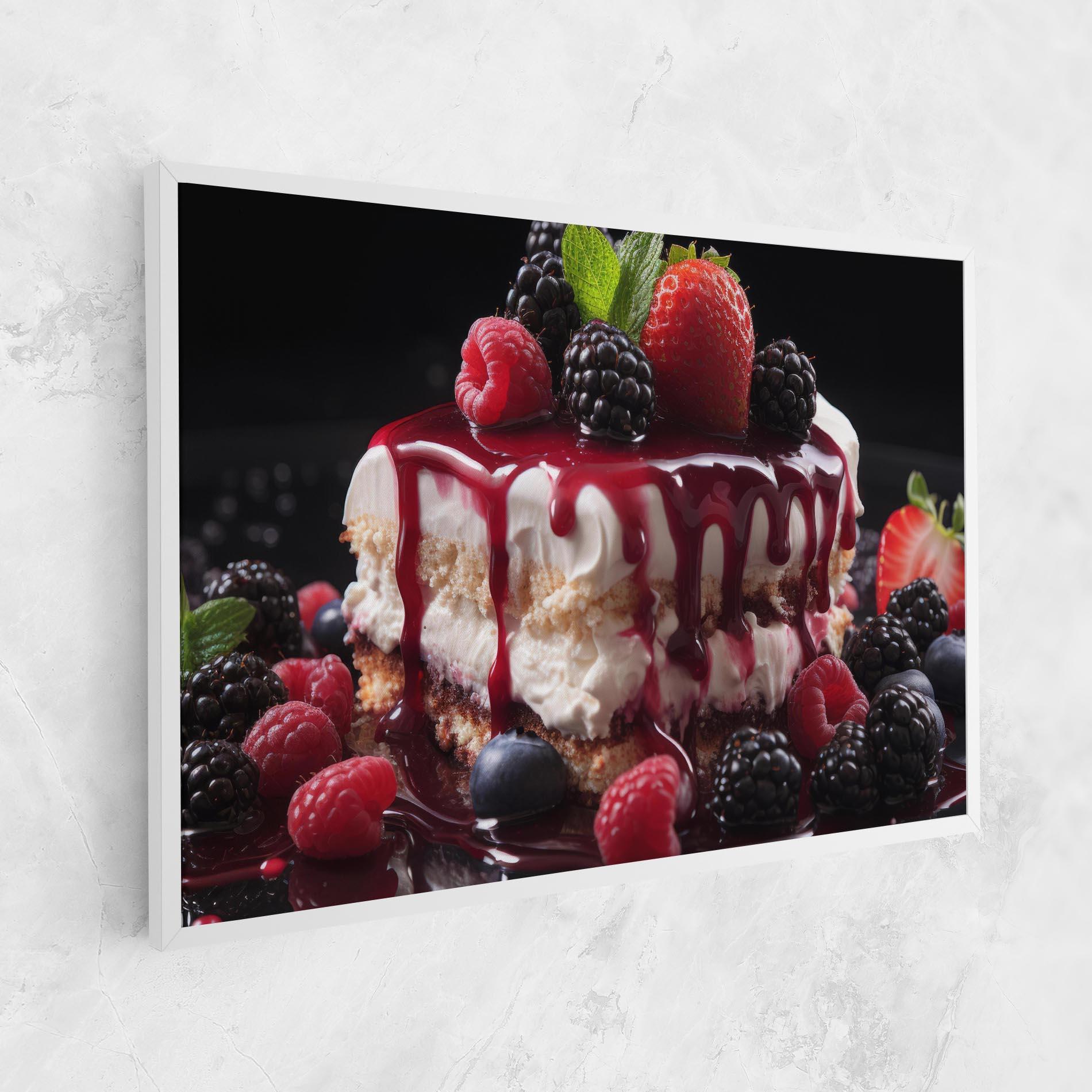 Vászonkép Berries Cream Dessert mockup 1