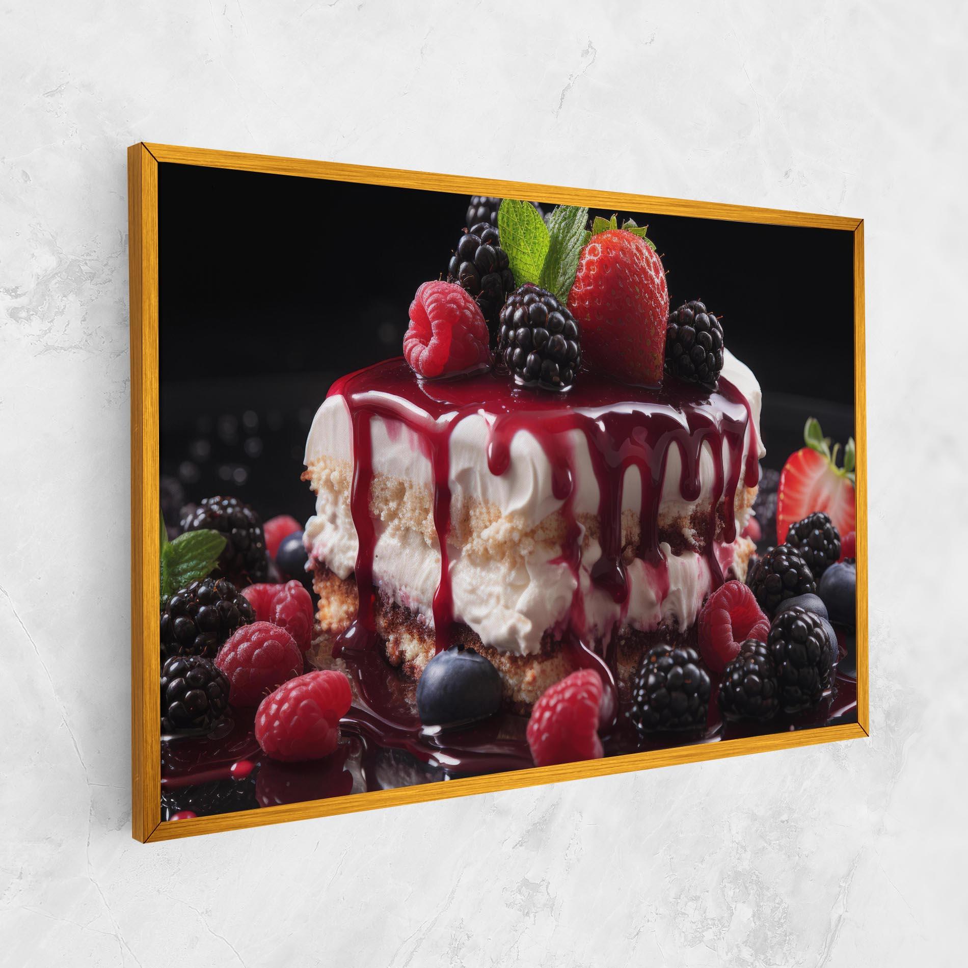 Vászonkép Berries Cream Dessert mockup 1