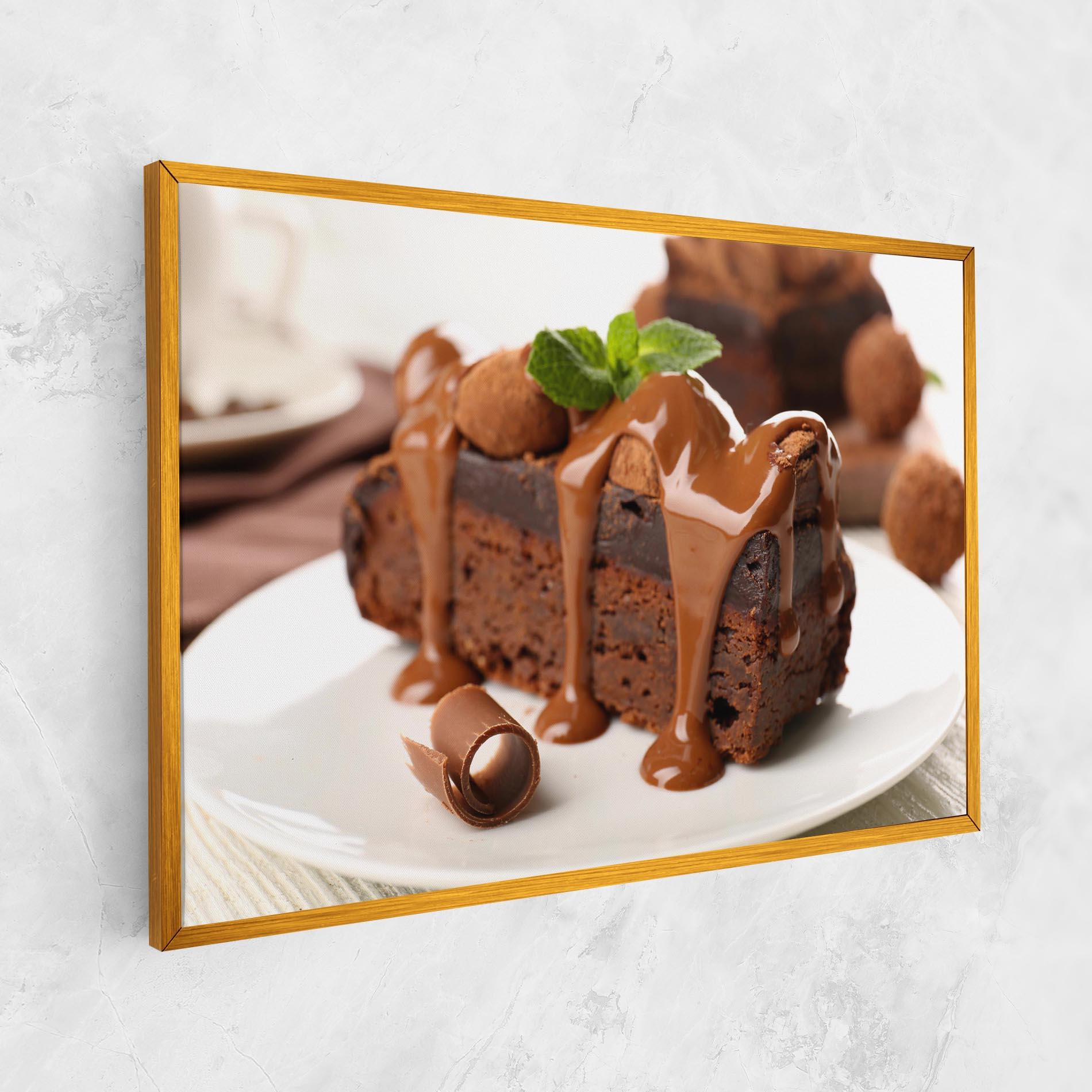 Vászonkép Mint Chocolate Cake mockup 1
