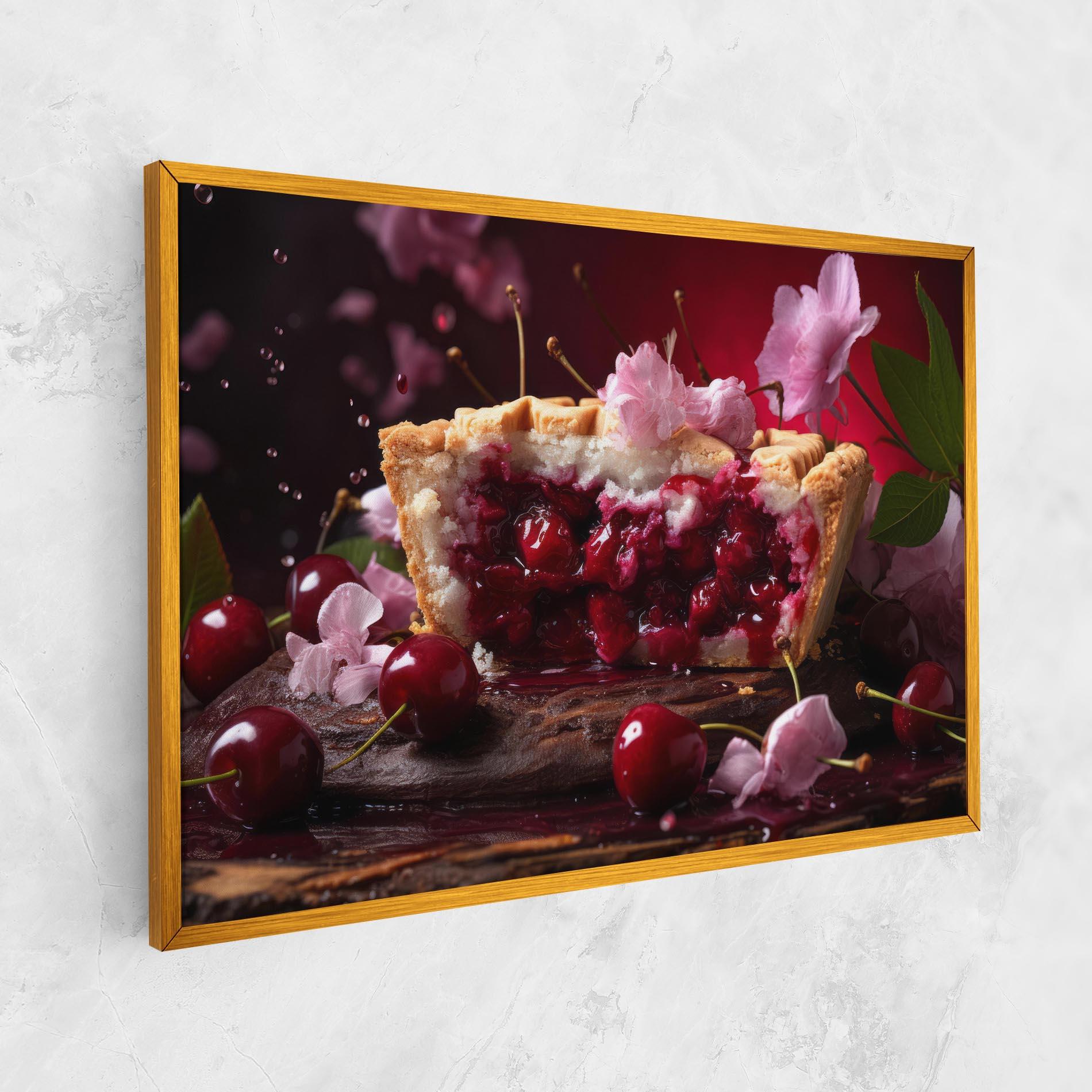 Vászonkép Wooden Table Cherries mockup 1