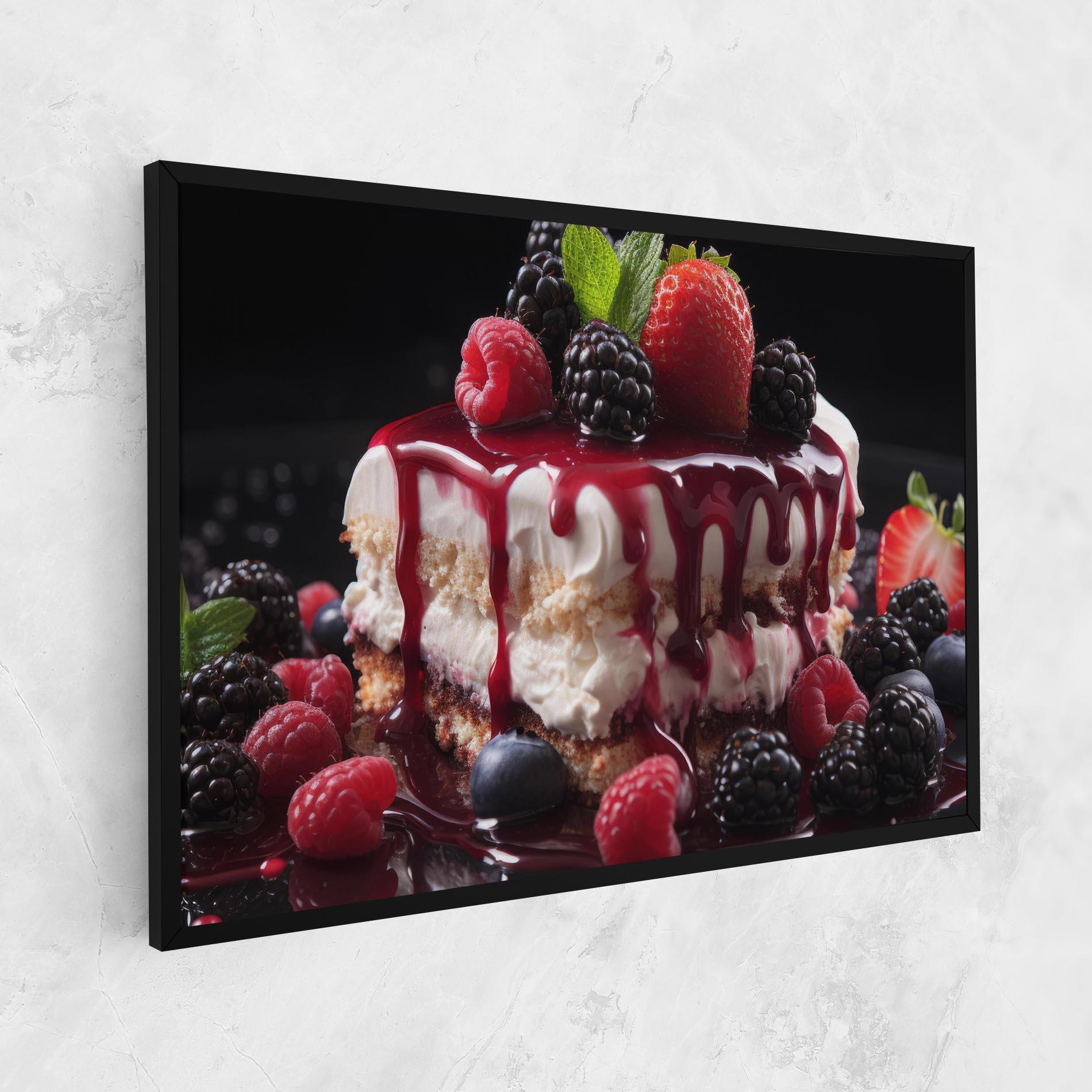 Vászonkép Berries Cream Dessert mockup 1