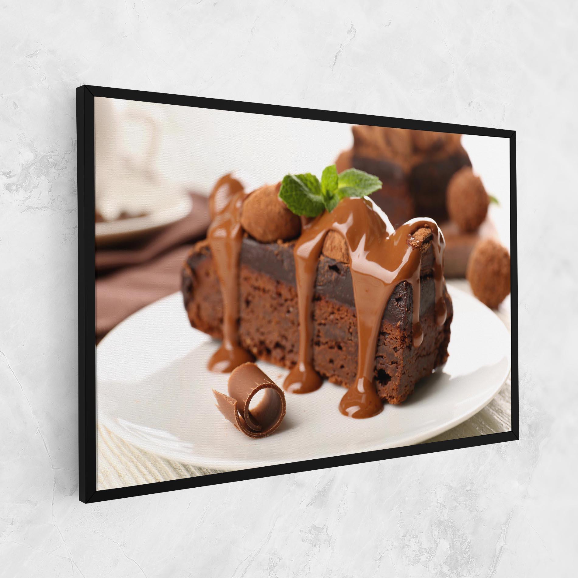 Vászonkép Mint Chocolate Cake mockup 1