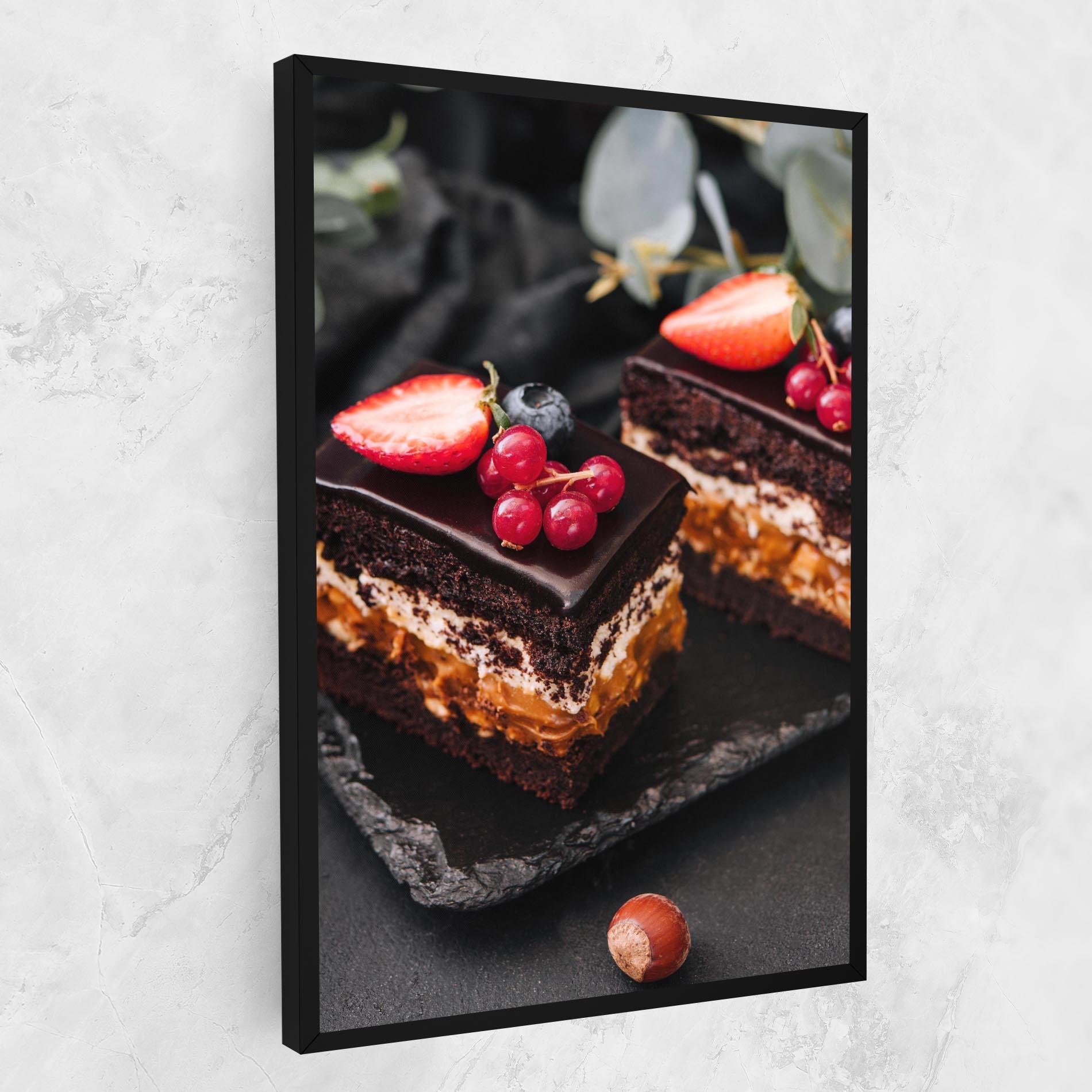 Vászonkép Chocolate Berries Cake mockup 1