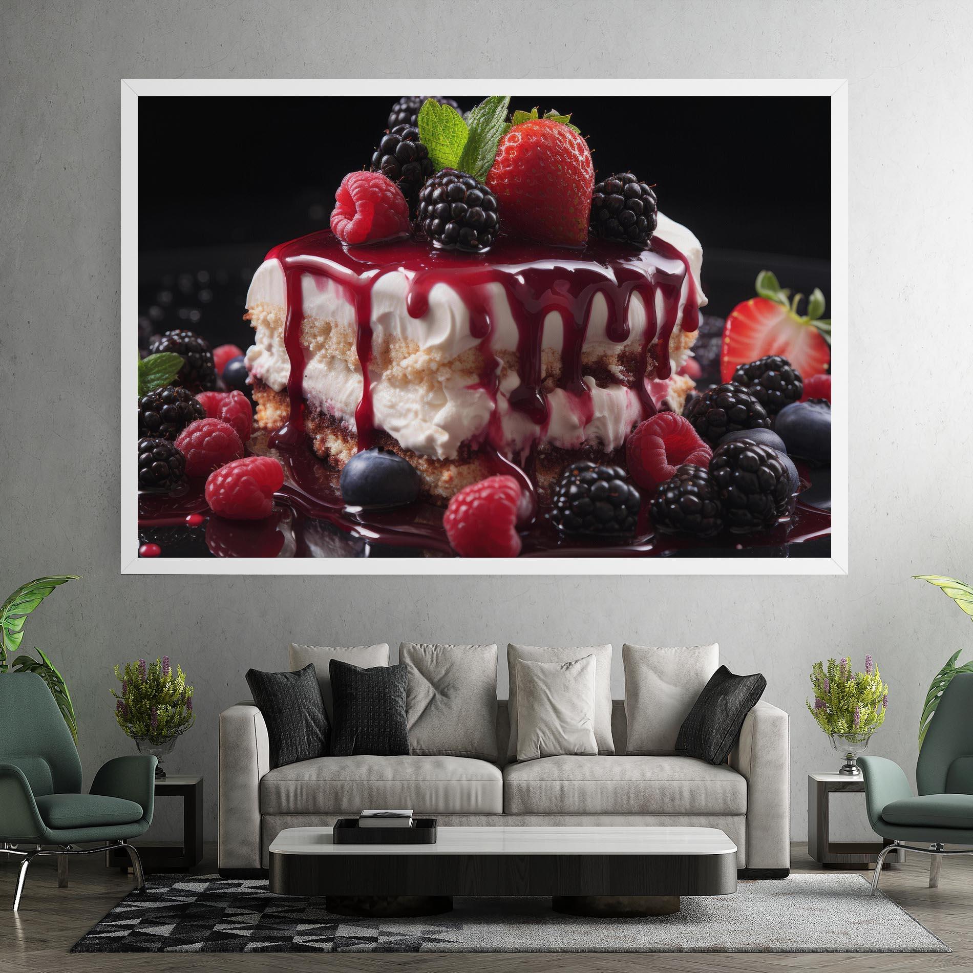 Vászonkép Berries Cream Dessert mockup 7
