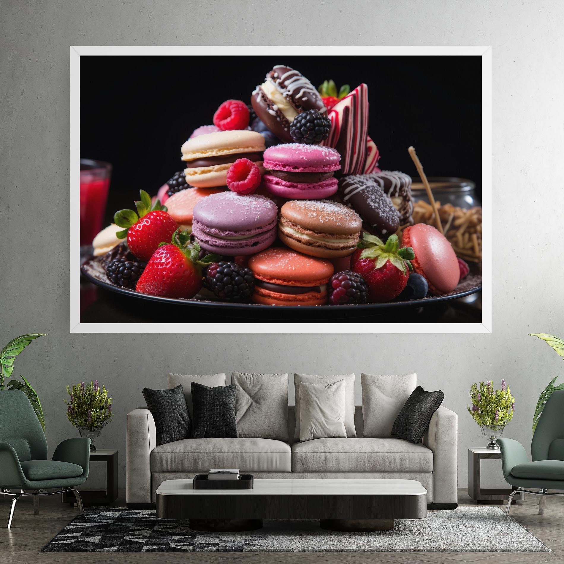 Vászonkép Berries Macarons mockup 7