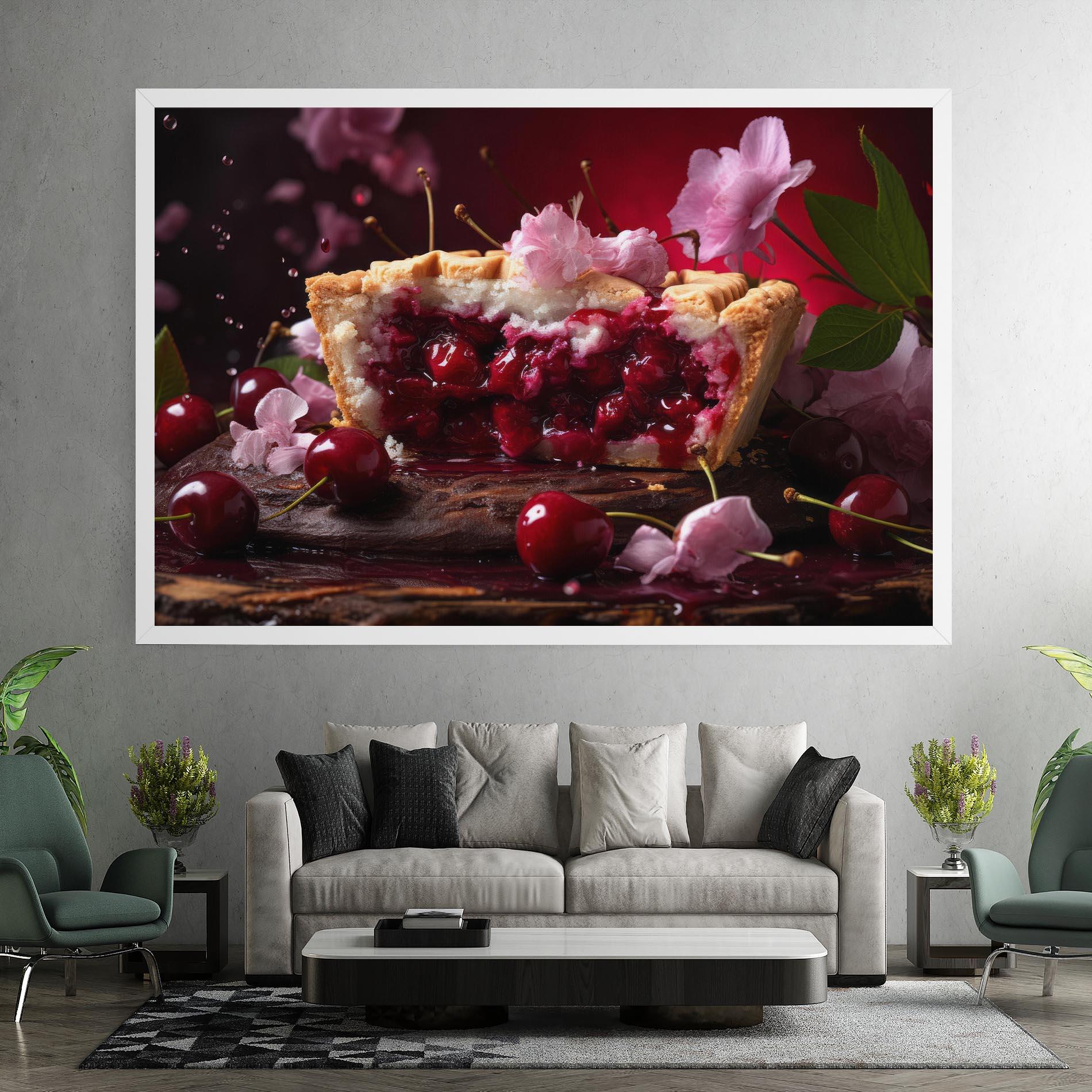 Vászonkép Wooden Table Cherries mockup 7
