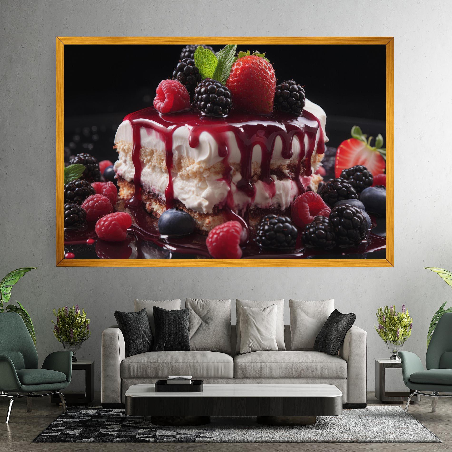 Vászonkép Berries Cream Dessert mockup 7