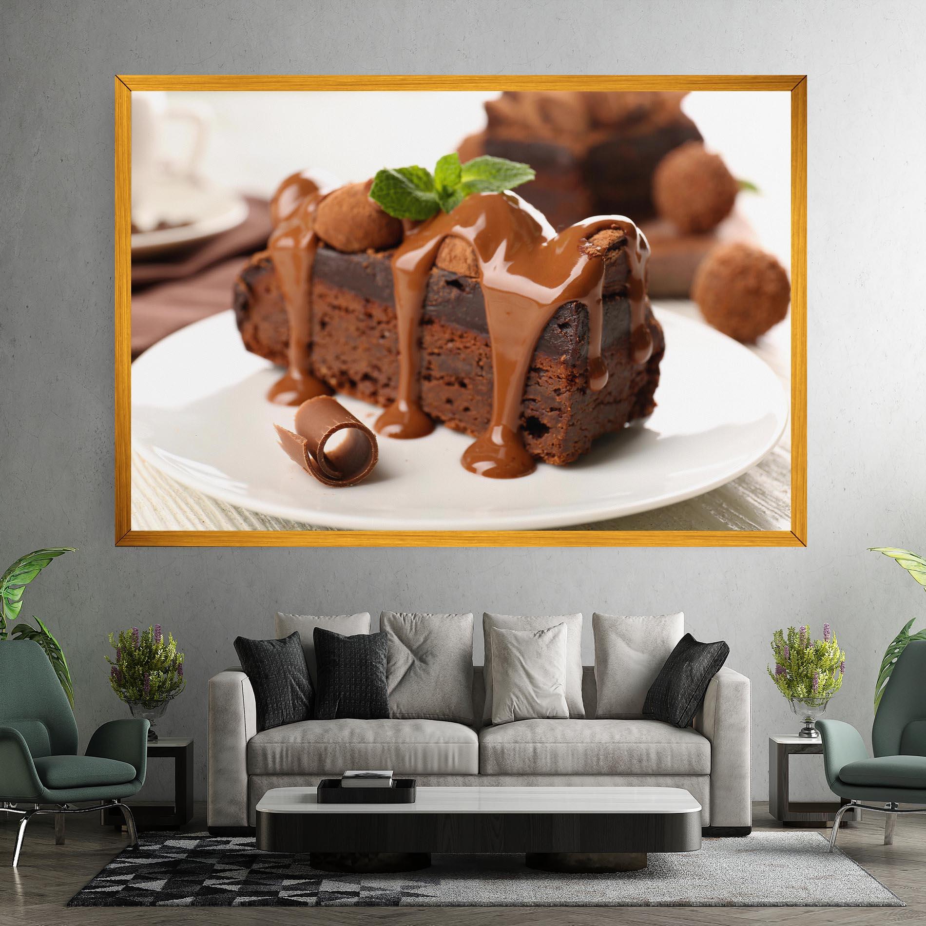 Vászonkép Mint Chocolate Cake mockup 7