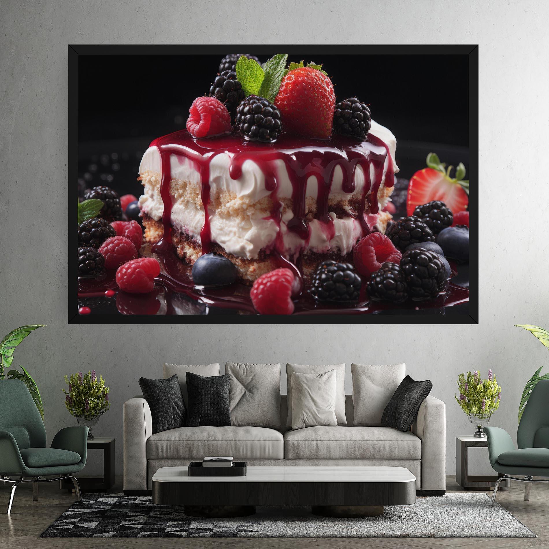 Vászonkép Berries Cream Dessert mockup 7