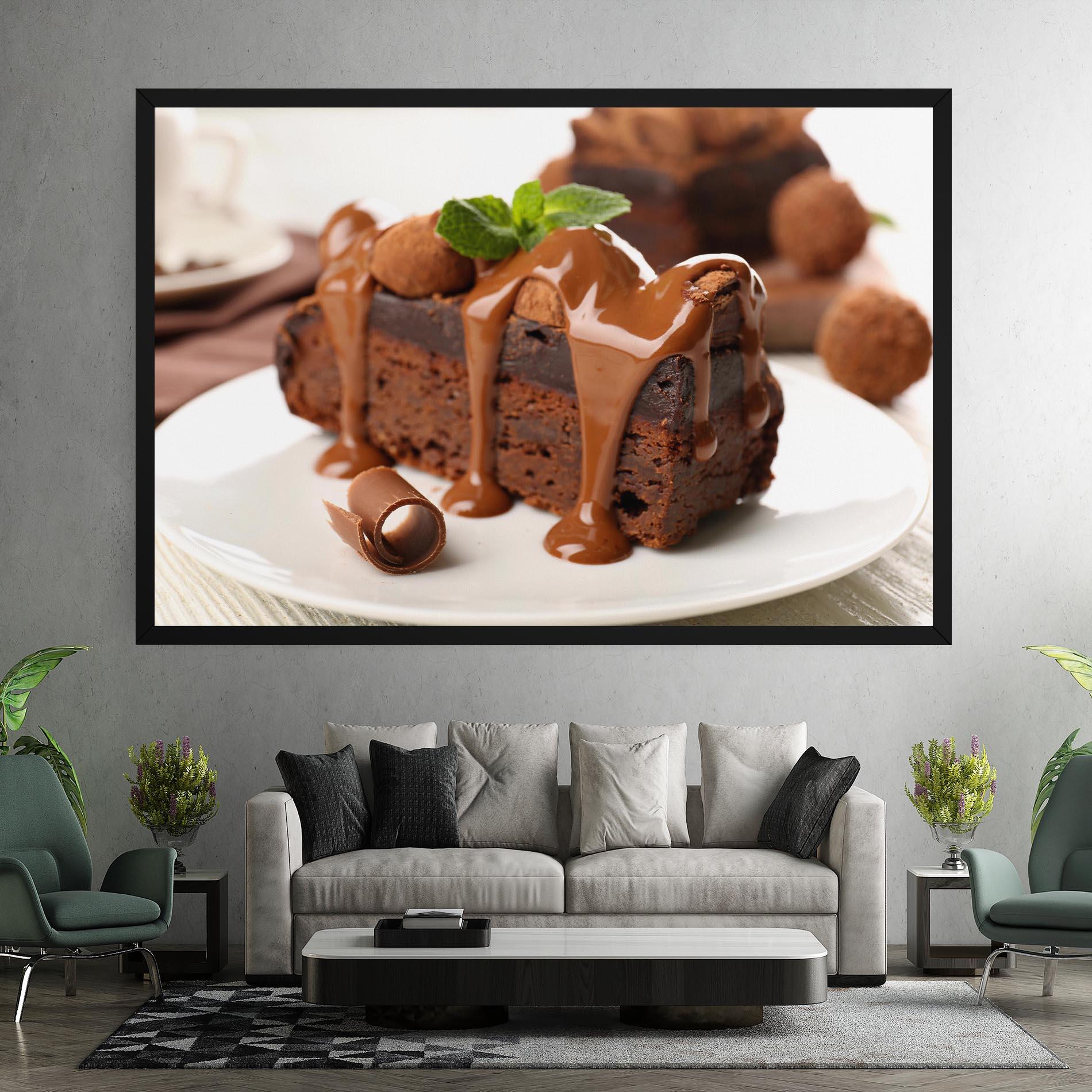 Vászonkép Mint Chocolate Cake mockup 7