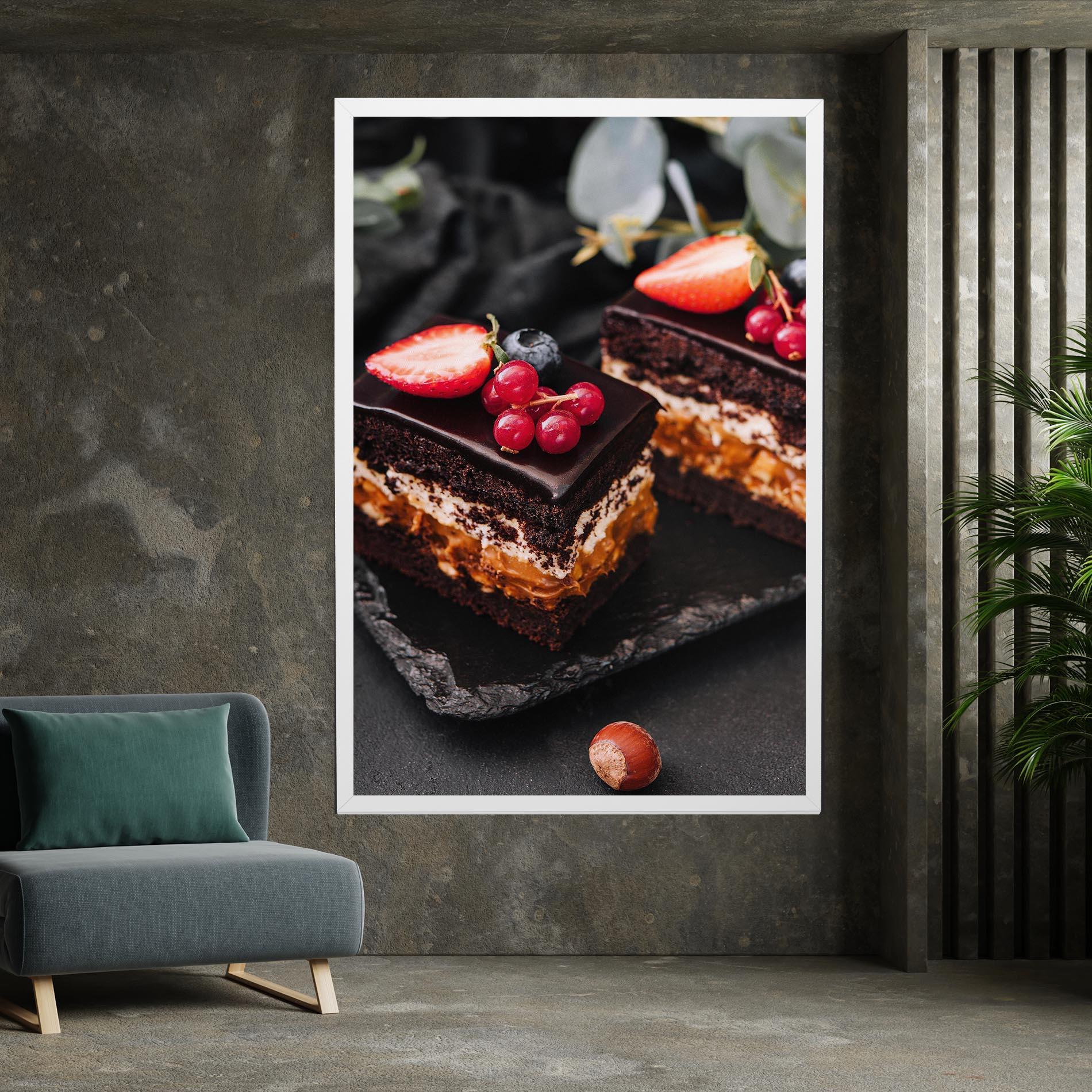 Vászonkép Chocolate Berries Cake mockup 7