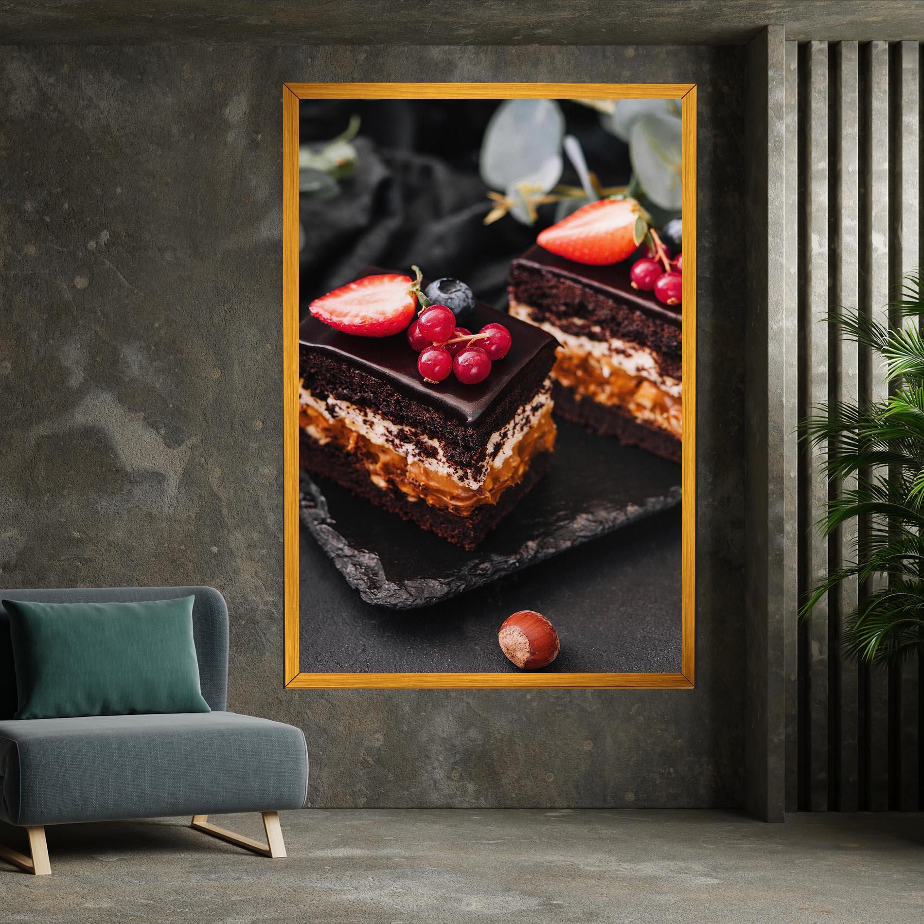 Vászonkép Chocolate Berries Cake mockup 7