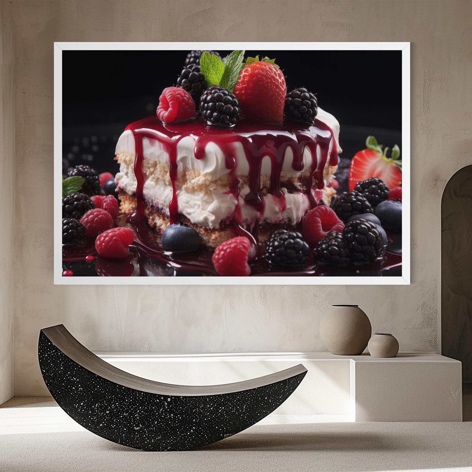 Vászonkép Berries Cream Dessert mockup 8