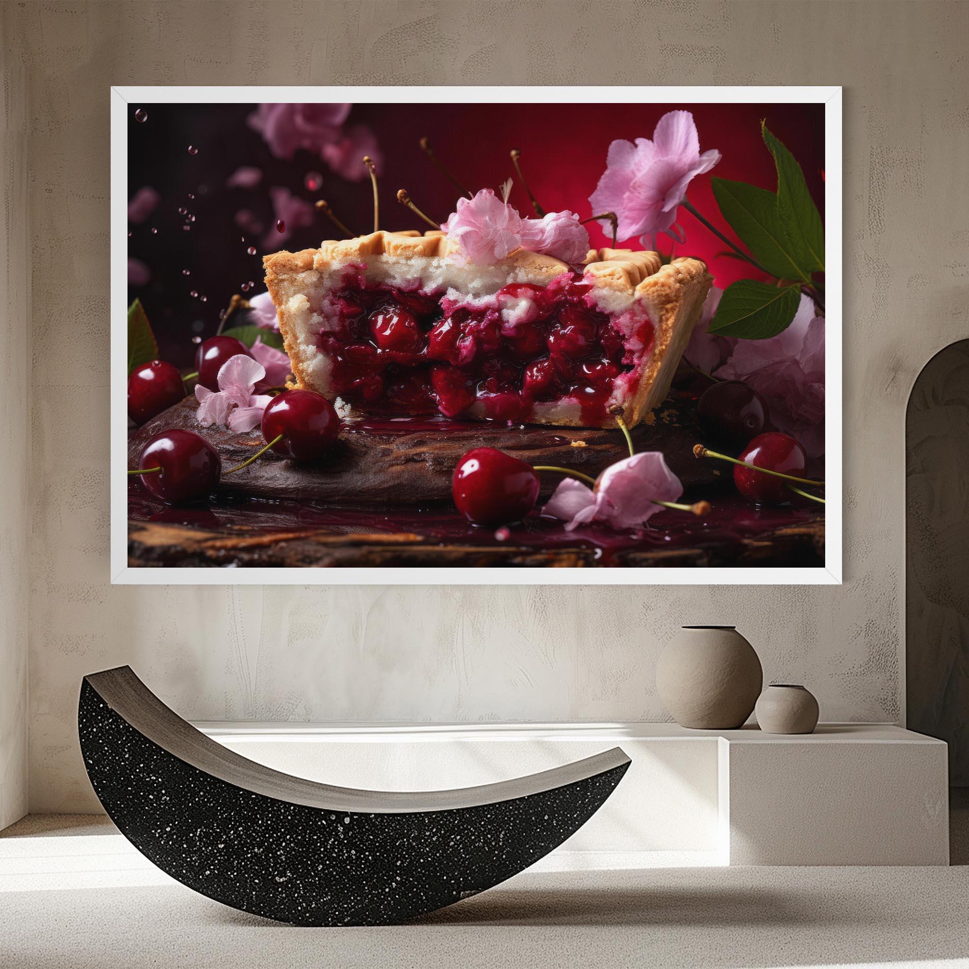 Vászonkép Wooden Table Cherries mockup 8