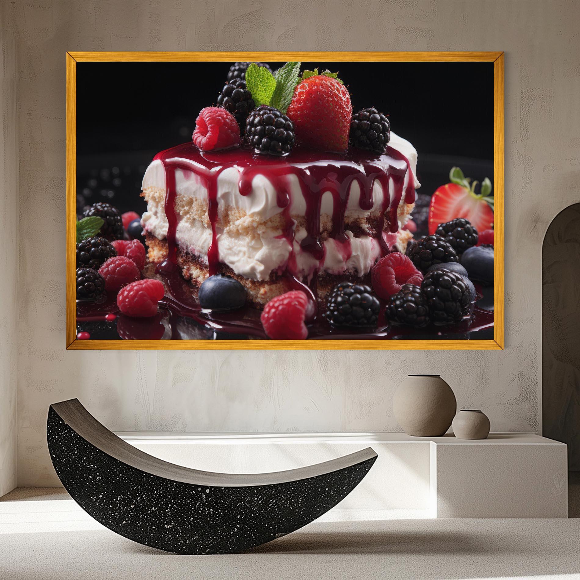 Vászonkép Berries Cream Dessert mockup 8