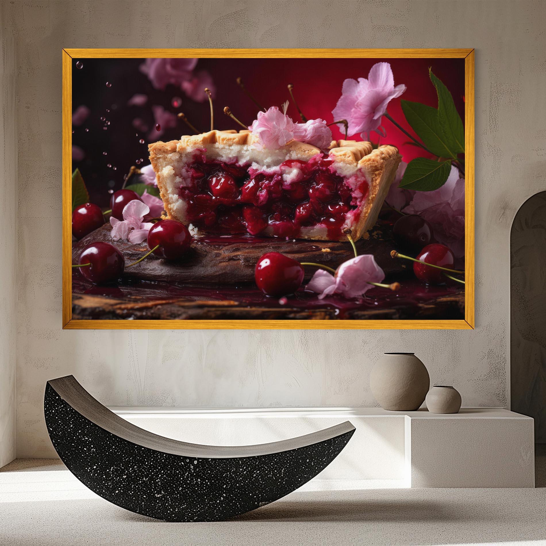 Vászonkép Wooden Table Cherries mockup 8
