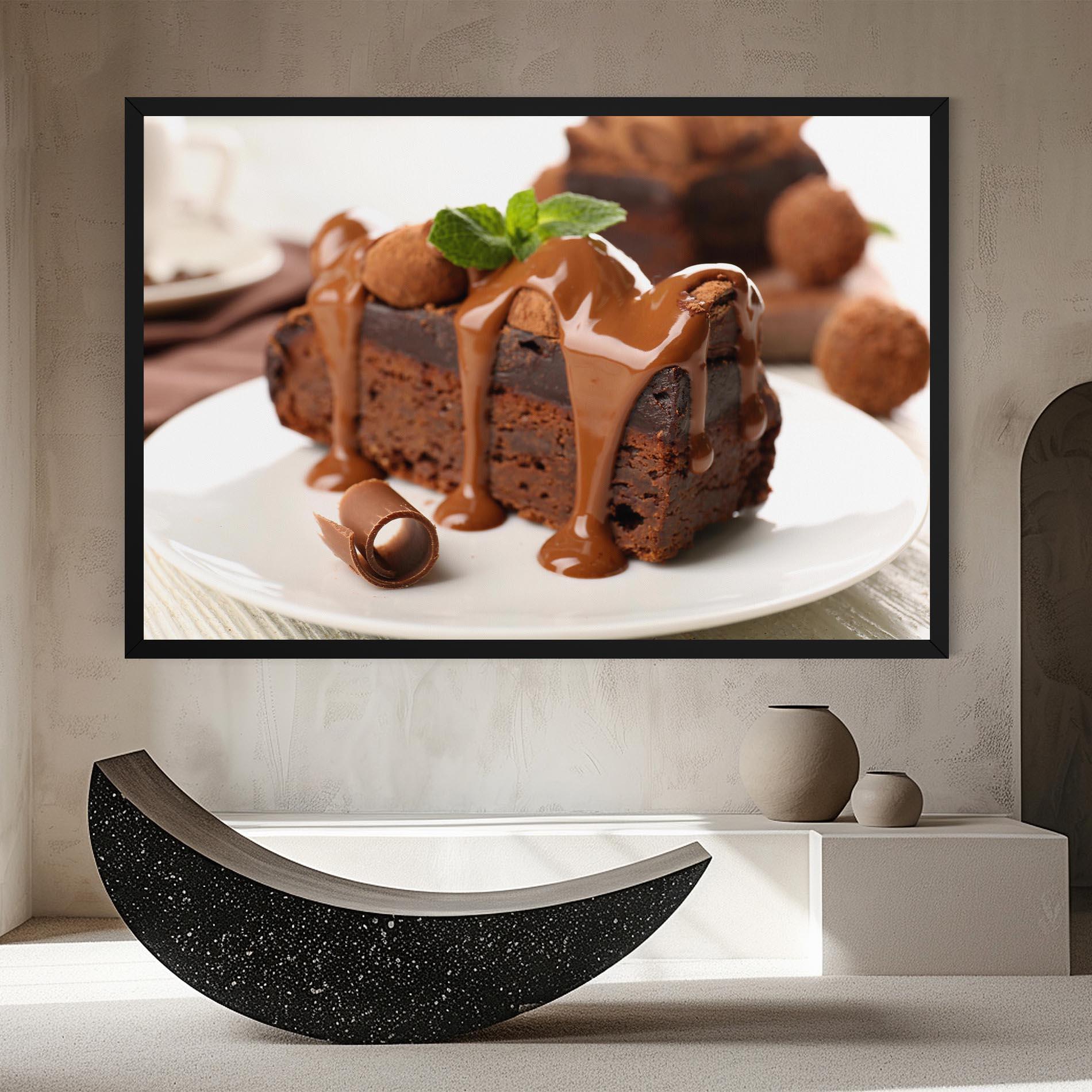 Vászonkép Mint Chocolate Cake mockup 8