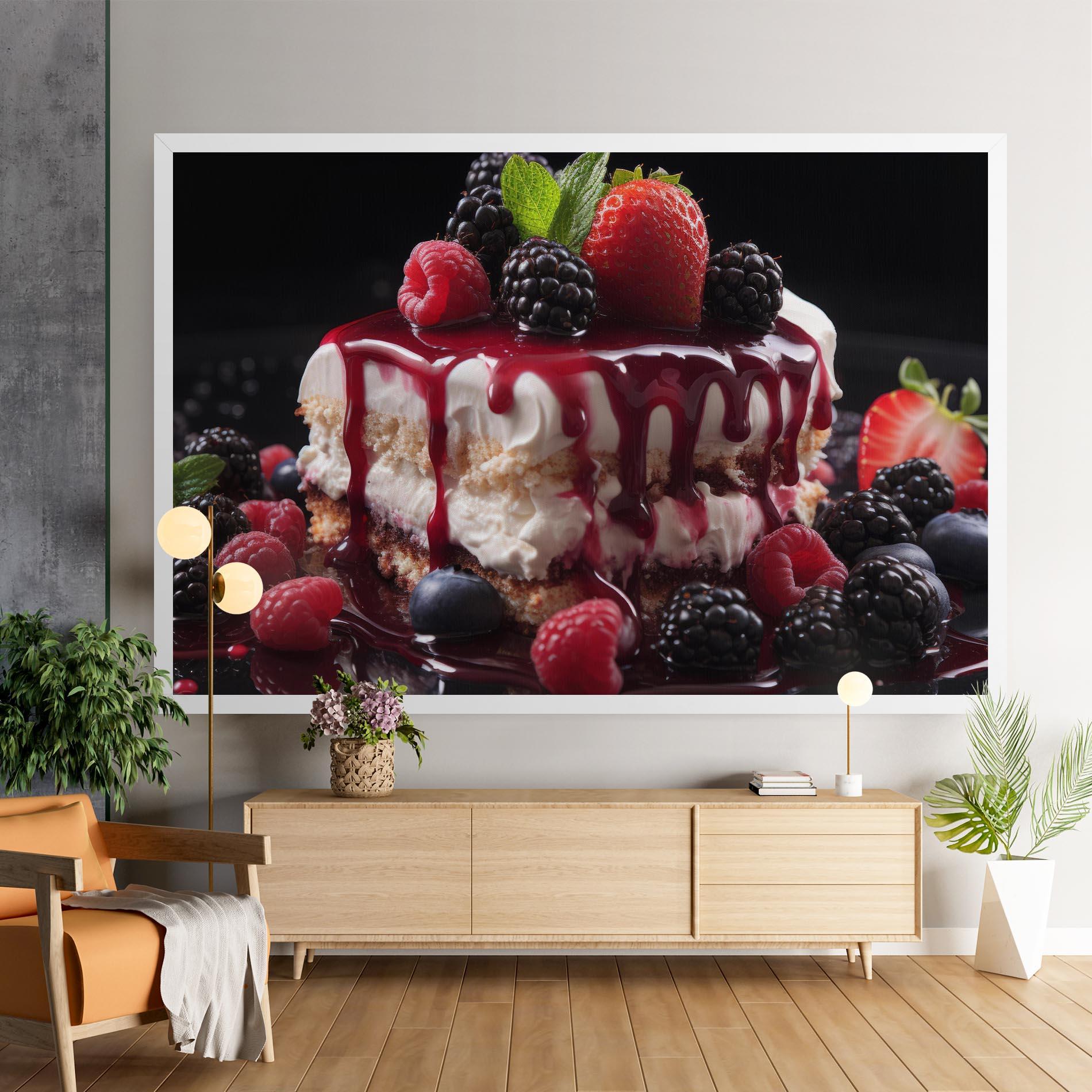Vászonkép Berries Cream Dessert mockup 9