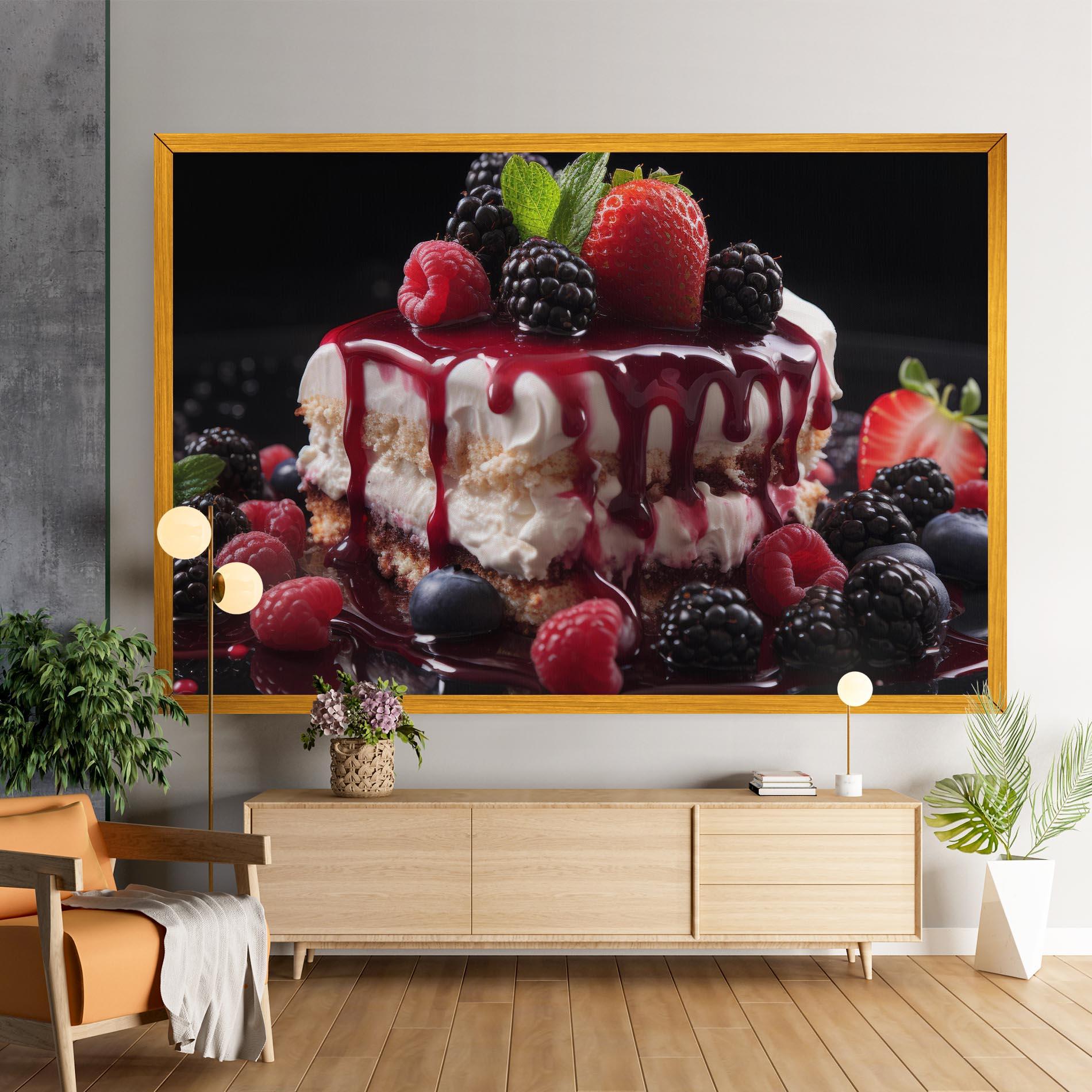 Vászonkép Berries Cream Dessert mockup 9
