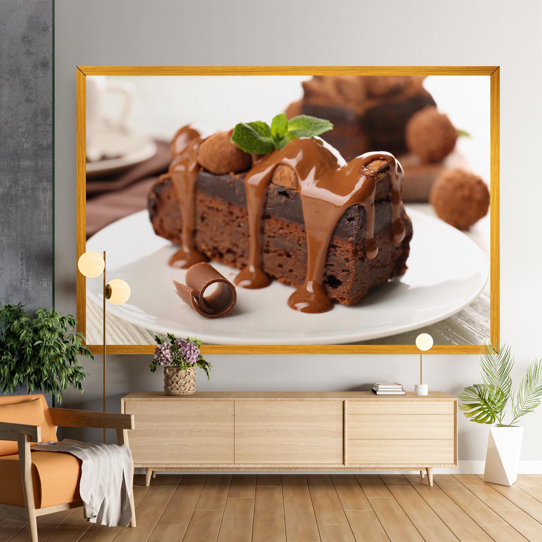 Vászonkép Mint Chocolate Cake mockup 9