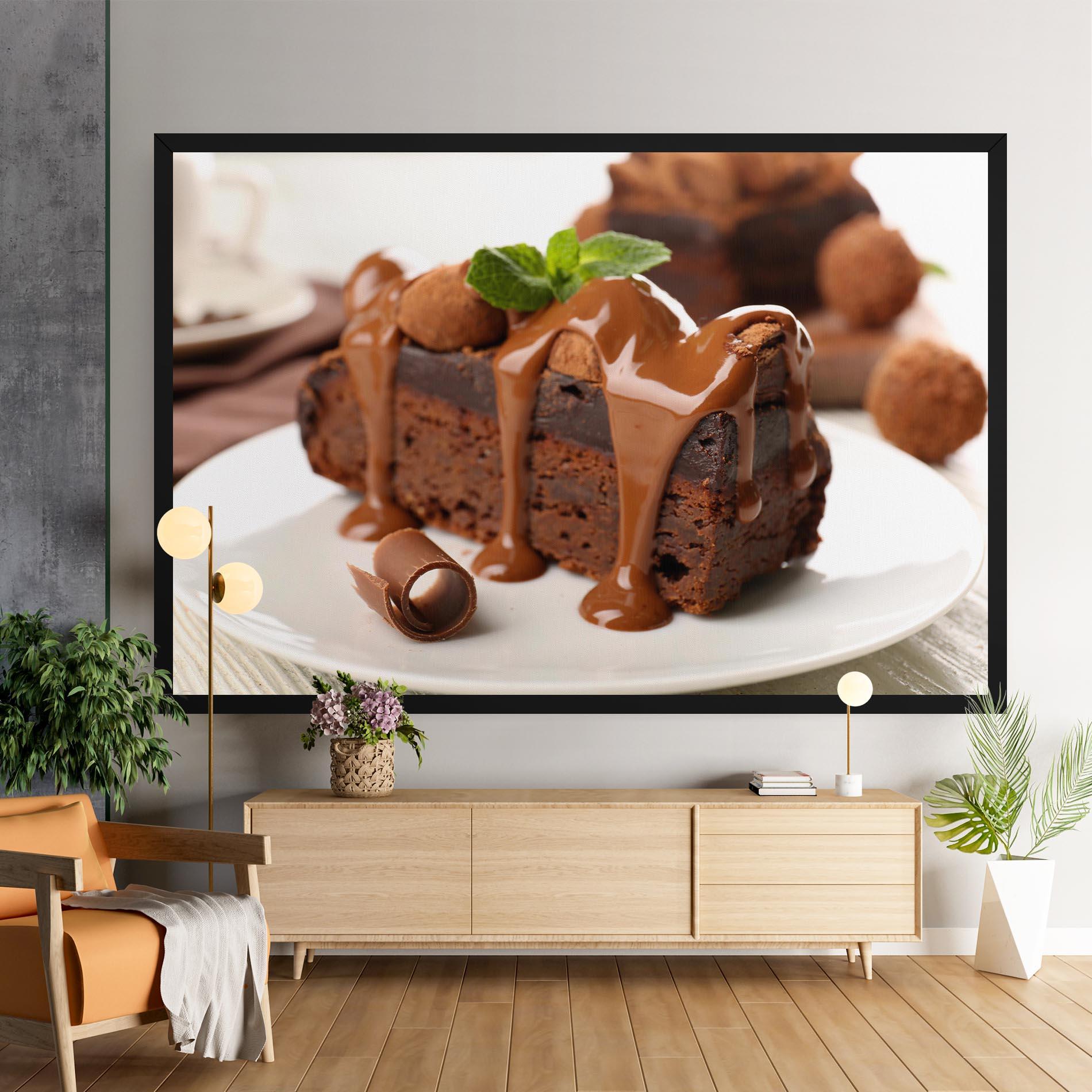 Vászonkép Mint Chocolate Cake mockup 9