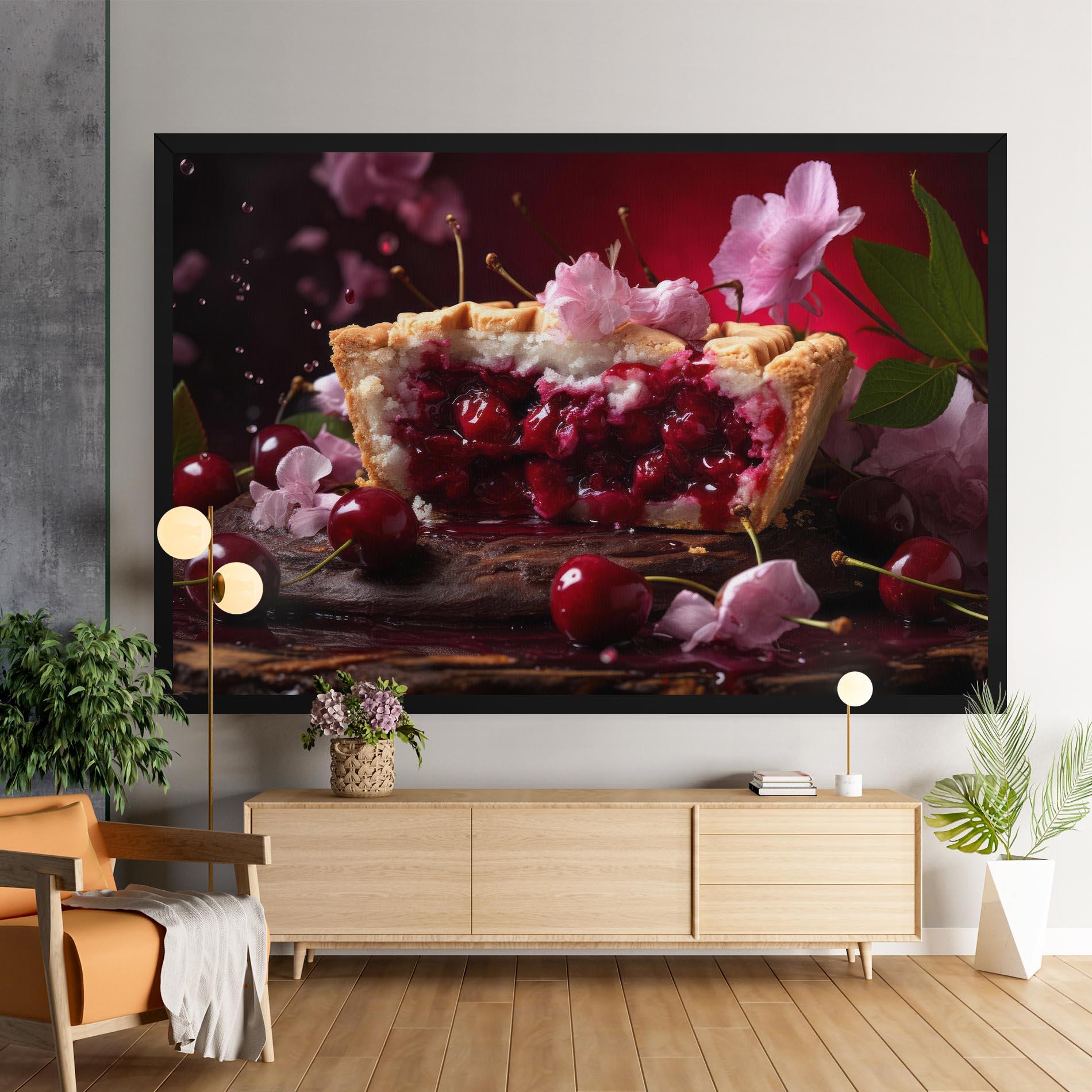Vászonkép Wooden Table Cherries mockup 9