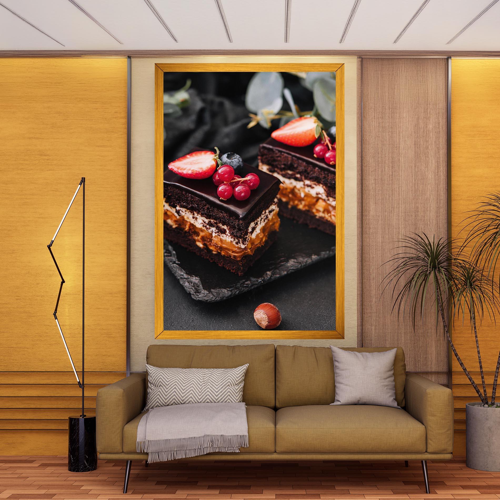 Vászonkép Chocolate Berries Cake mockup 9