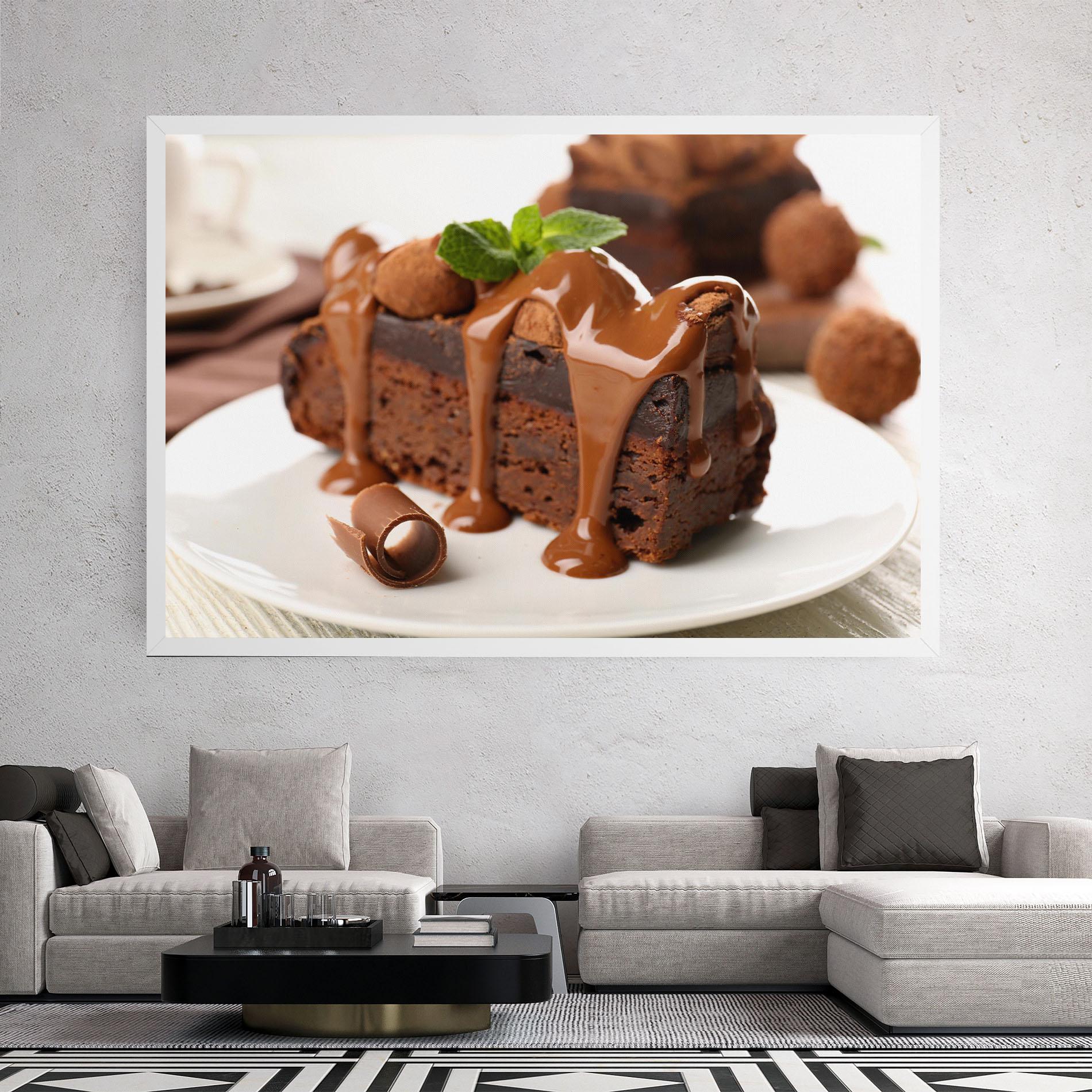 Vászonkép Mint Chocolate Cake mockup 2