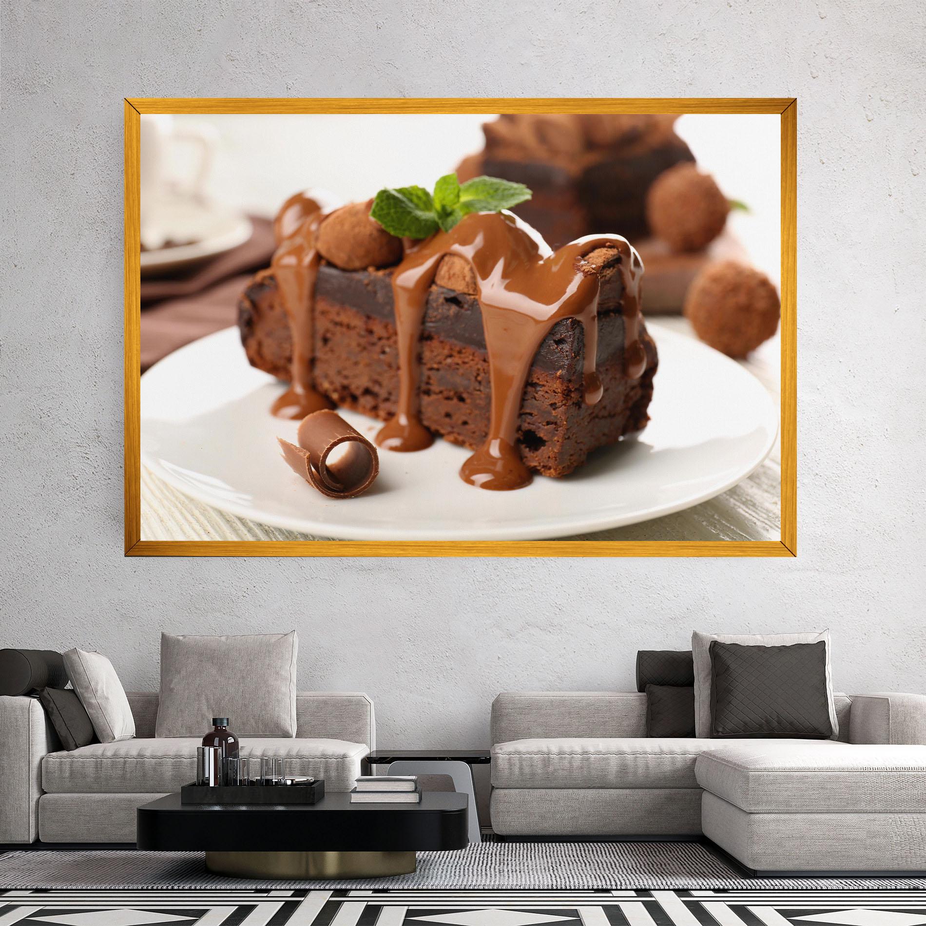 Vászonkép Mint Chocolate Cake mockup 2
