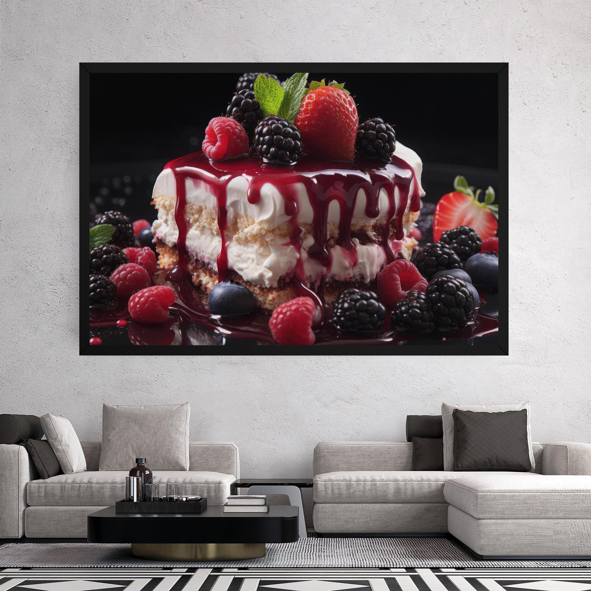 Vászonkép Berries Cream Dessert mockup 2