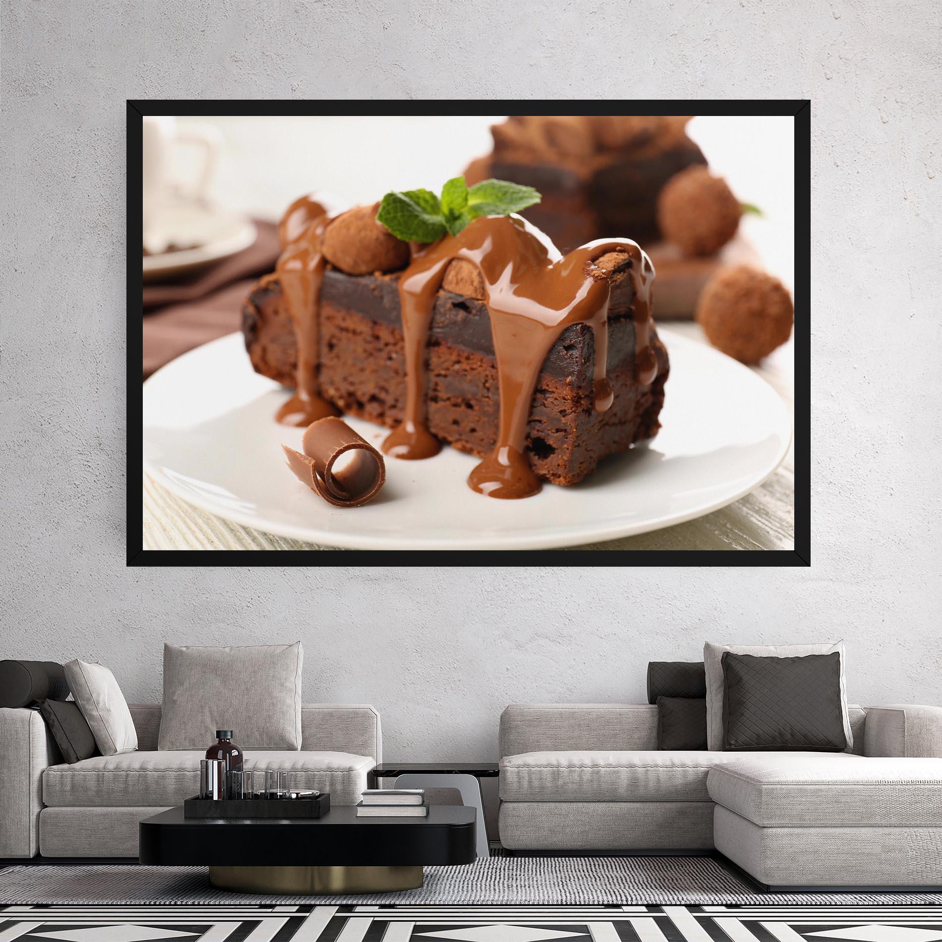 Vászonkép Mint Chocolate Cake mockup 2