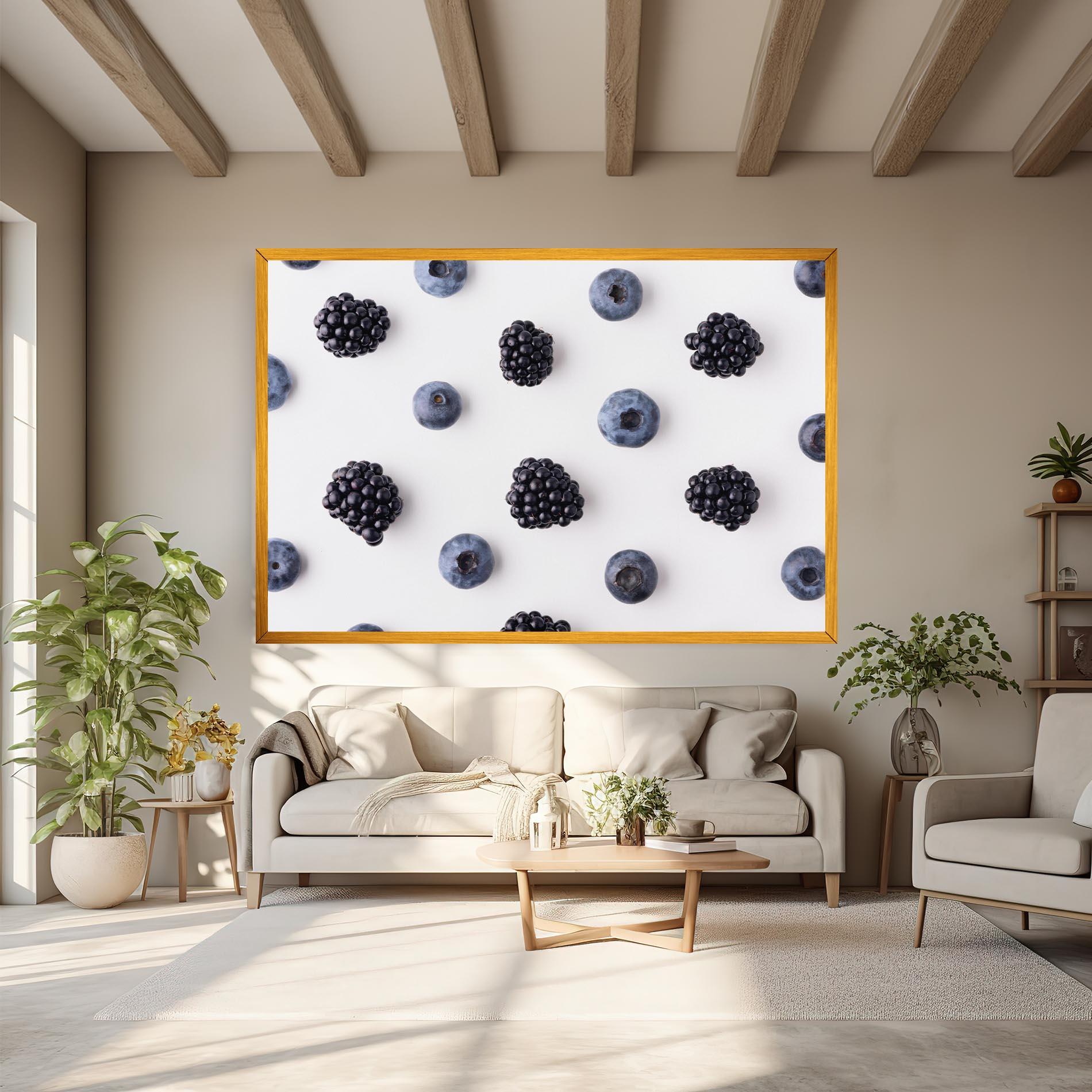 Vászonkép Blackberries And Blueberries mockup 6