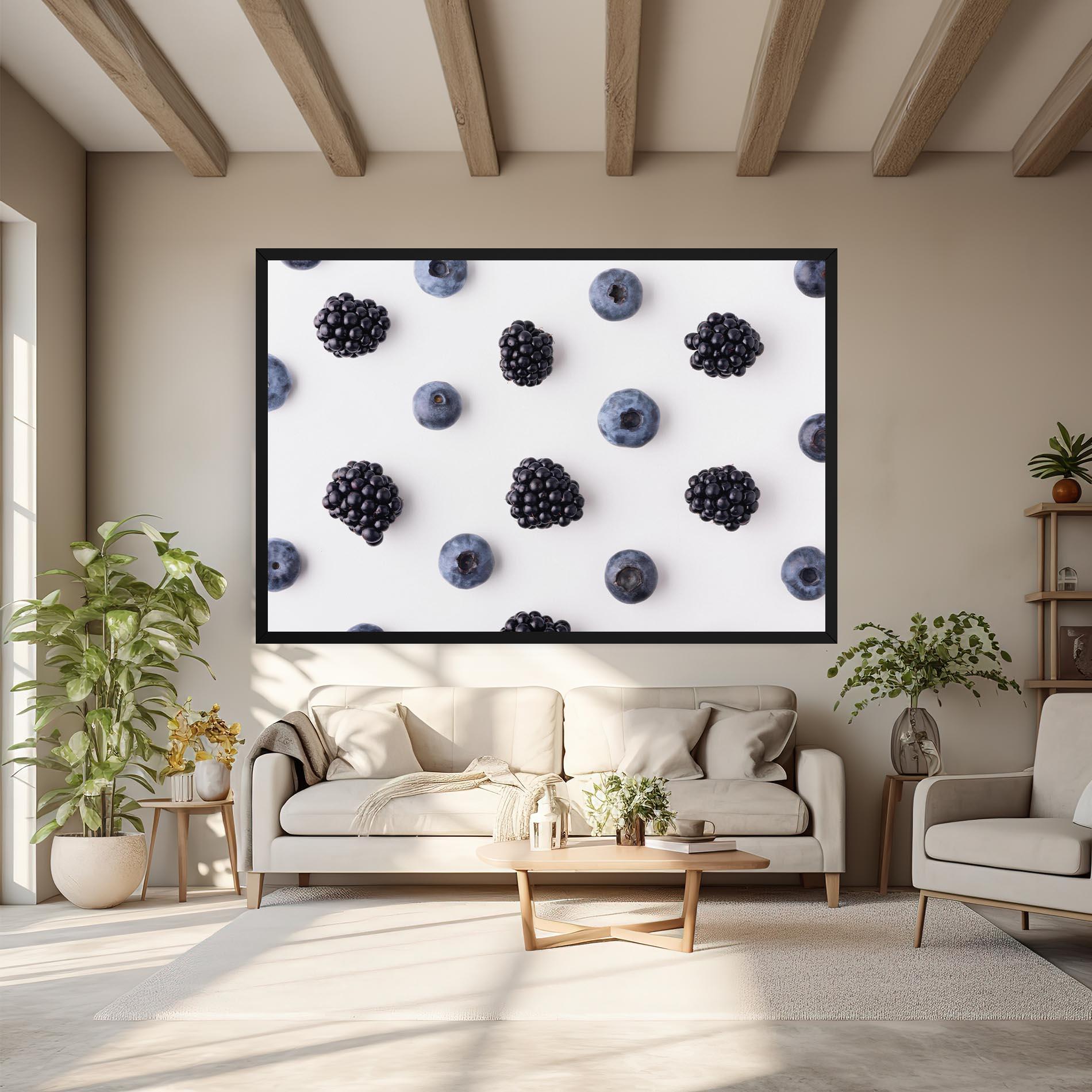 Vászonkép Blackberries And Blueberries mockup 6