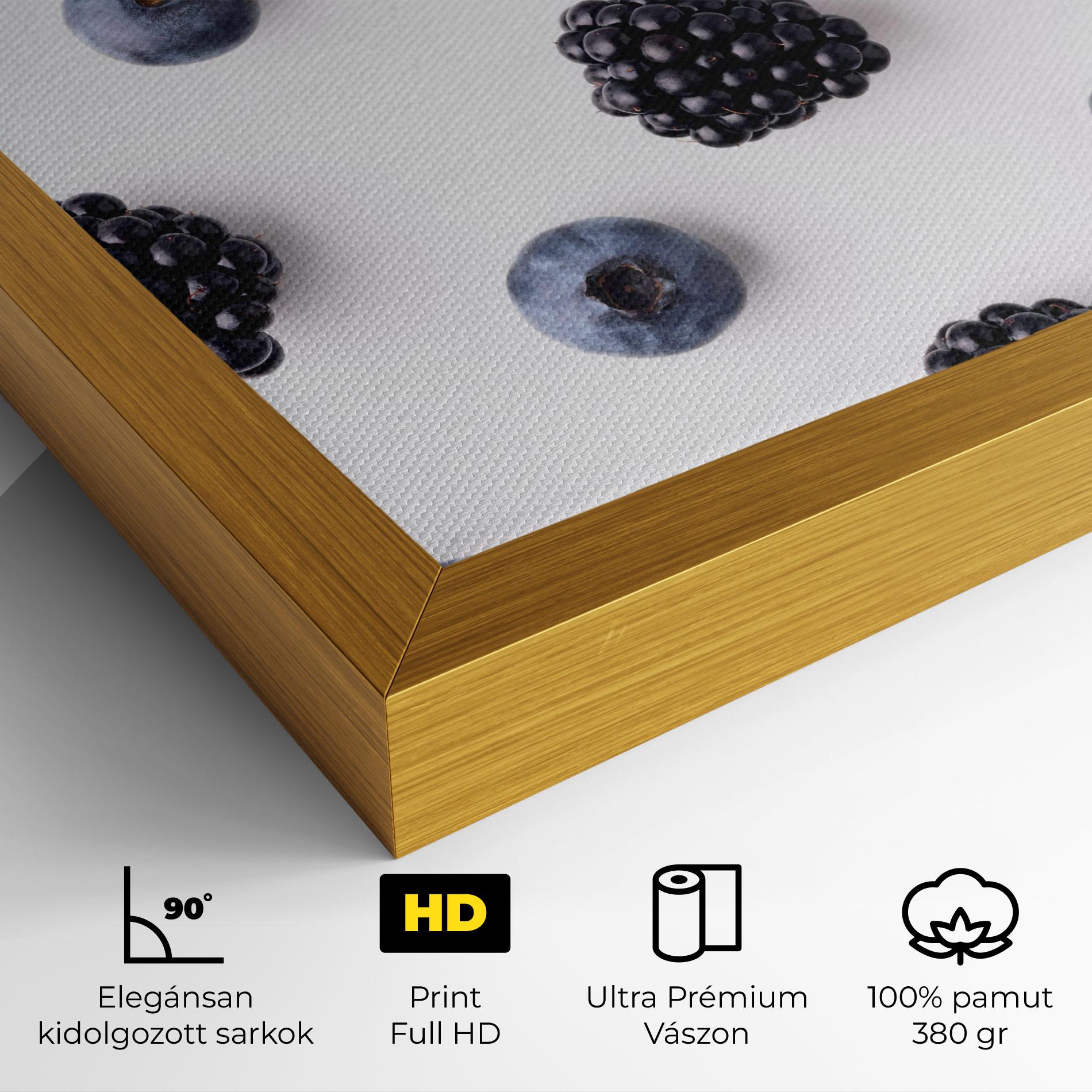 Vászonkép Blackberries And Blueberries mockup 4
