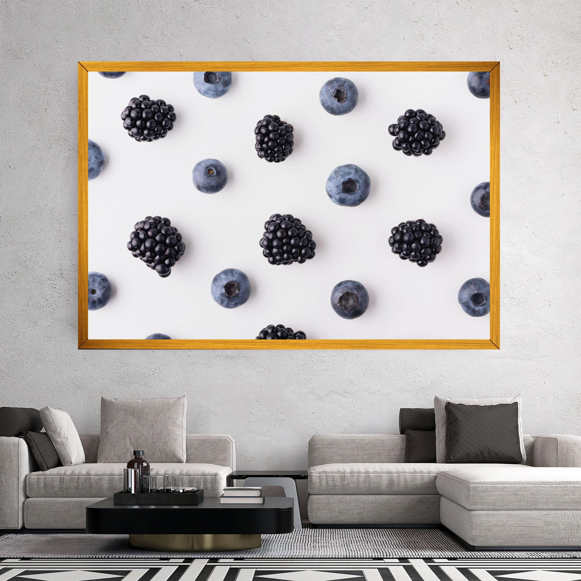 Vászonkép Blackberries And Blueberries mockup 2