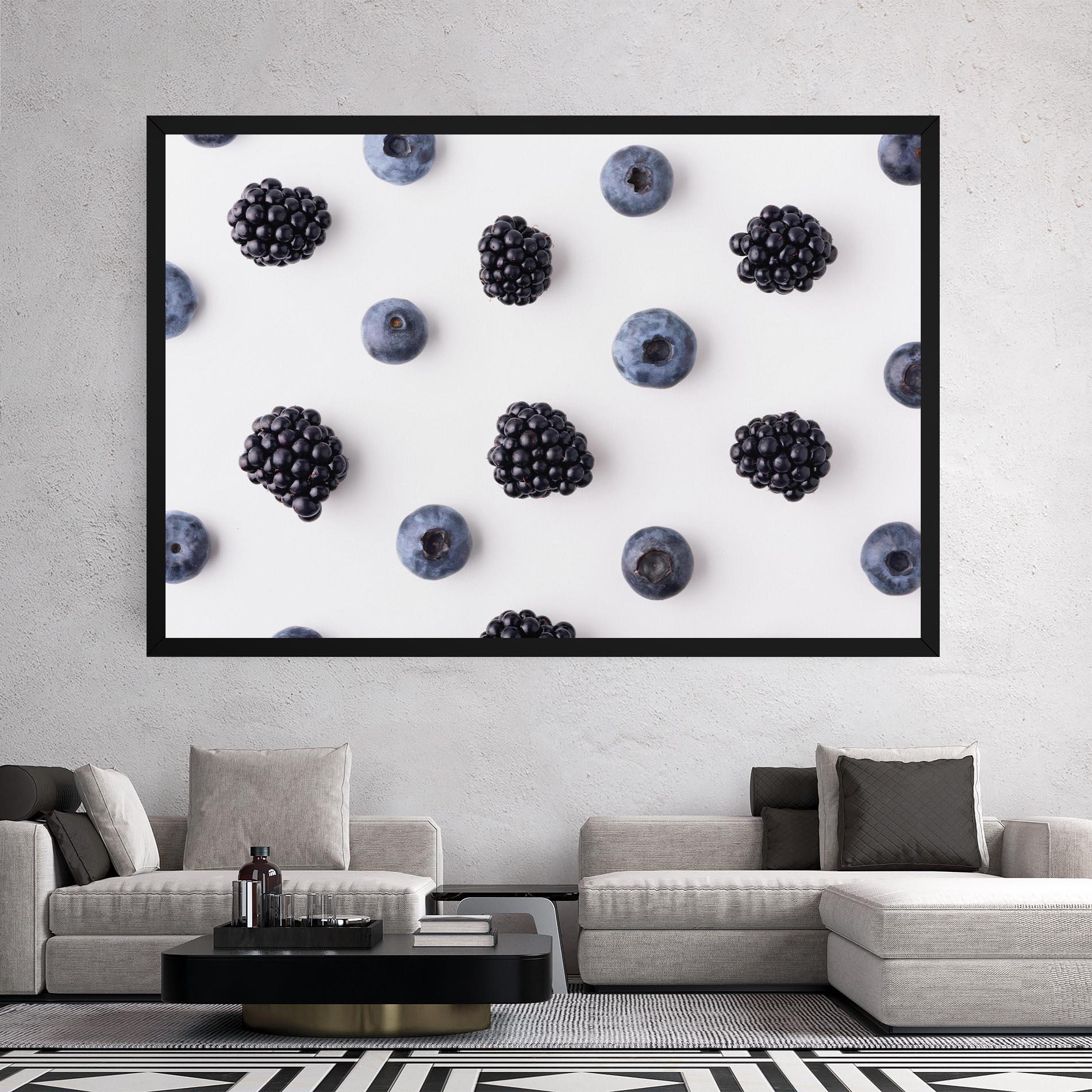 Vászonkép Blackberries And Blueberries mockup 2