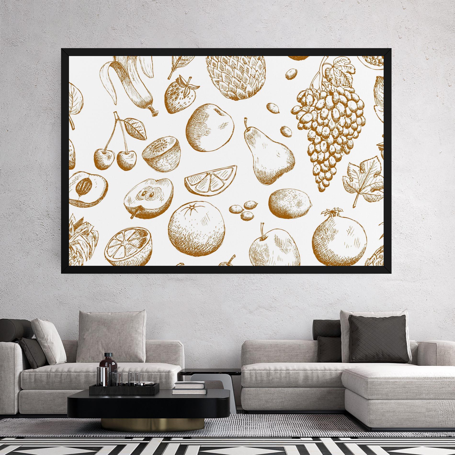 Vászonkép Floating Fruits mockup 2