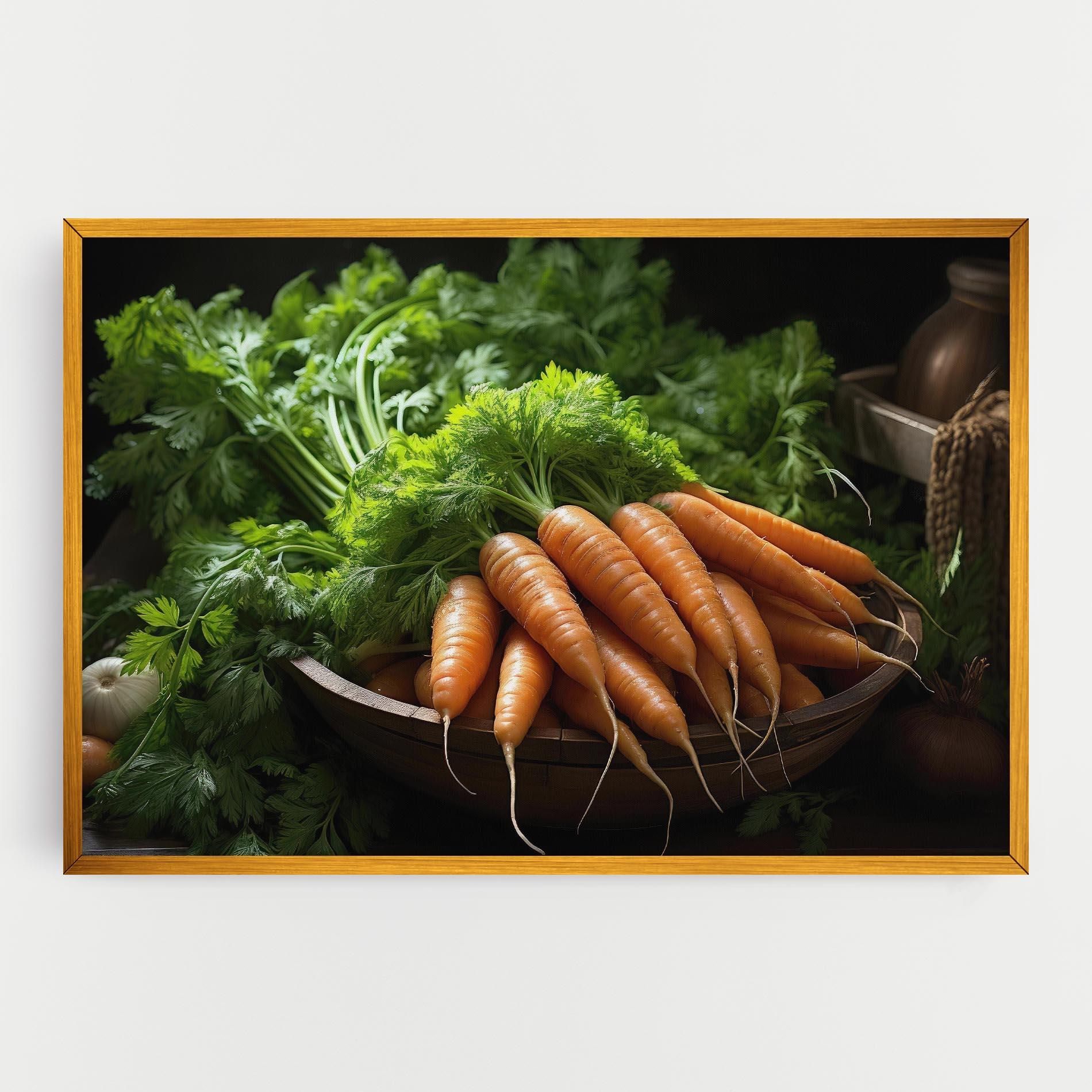 Vászonkép Fresh Carrots Basket mockup 0